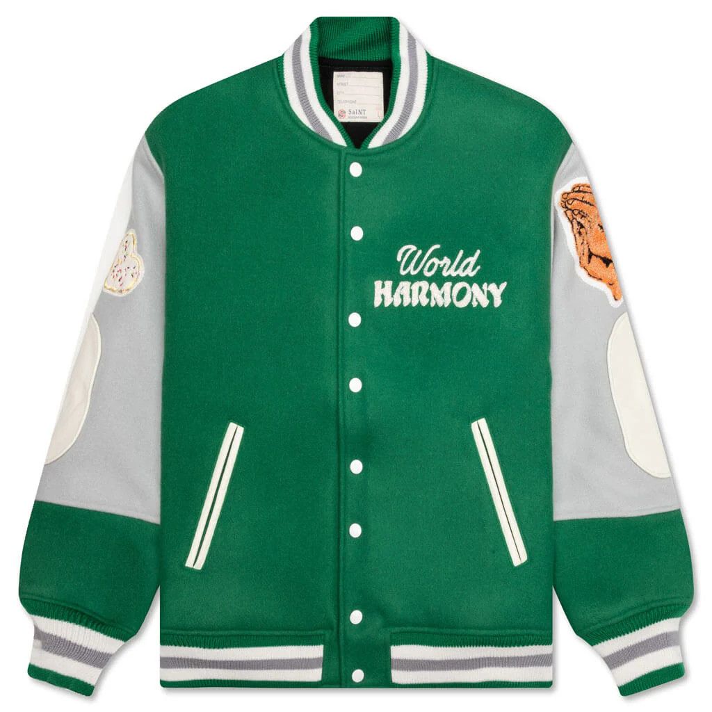 Saint Michael o1mle0326 Pigen Varsity Jacket in Green Size US S / EU 44-46 / 1 - 1 Thumbnail