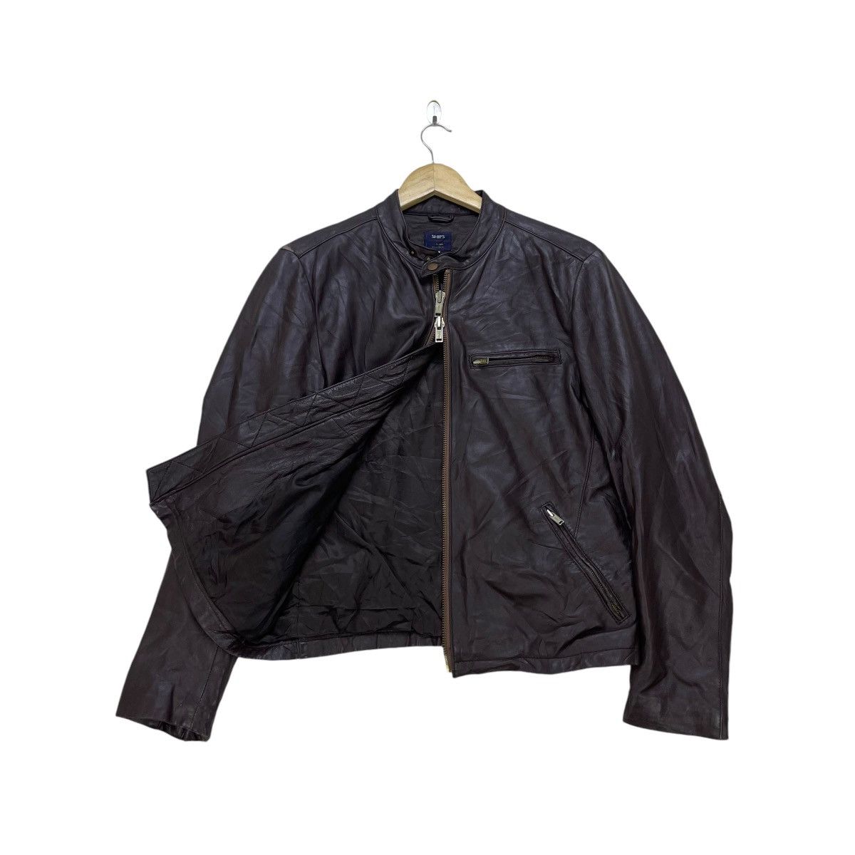 SHIPS Vintage Ships Japan Cafe Racer Lamb Leather Jacket Size US M / EU 48-50 / 2 - 1 Thumbnail