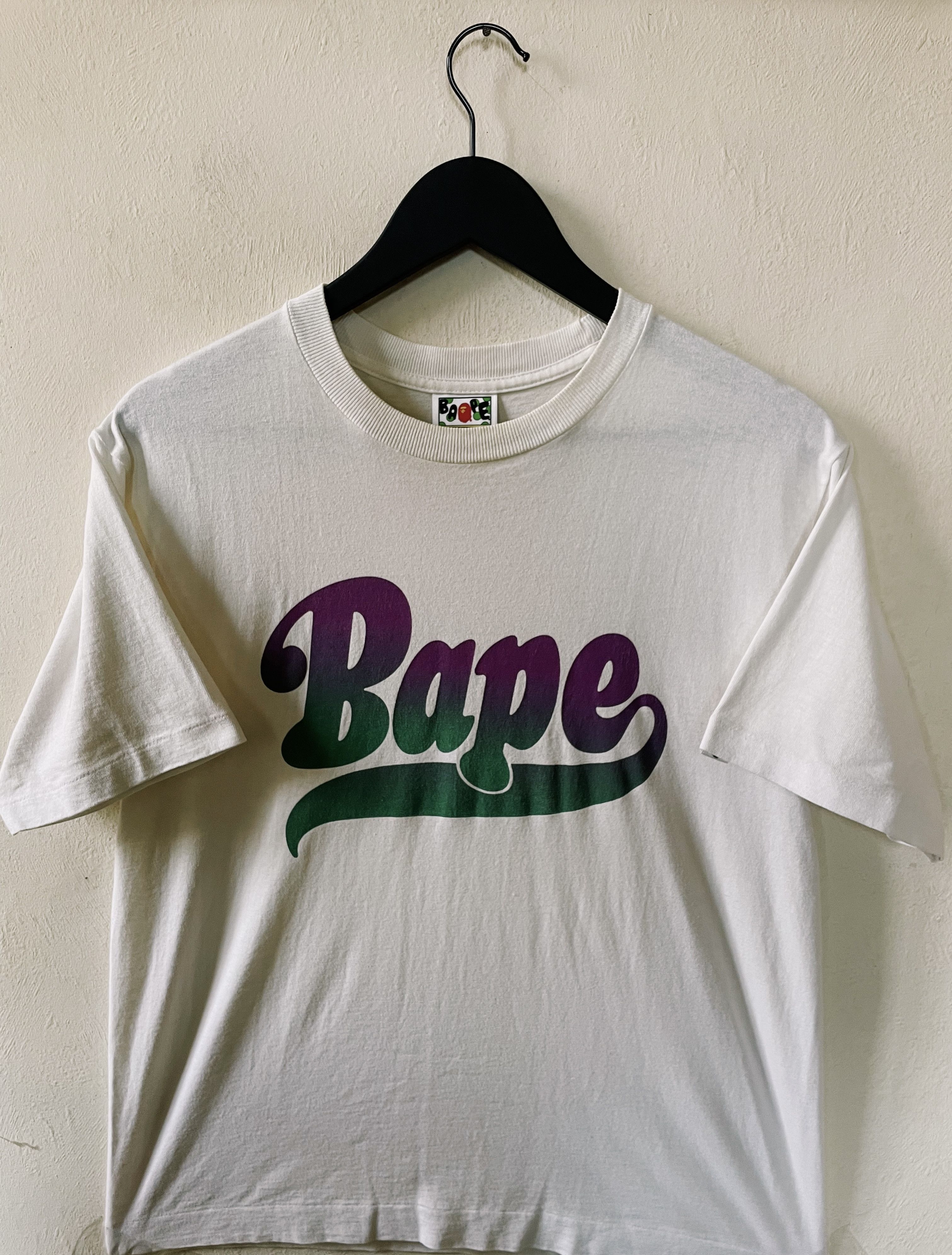 Bape A Bathing Ape Spell Out Script Logo T-shirt