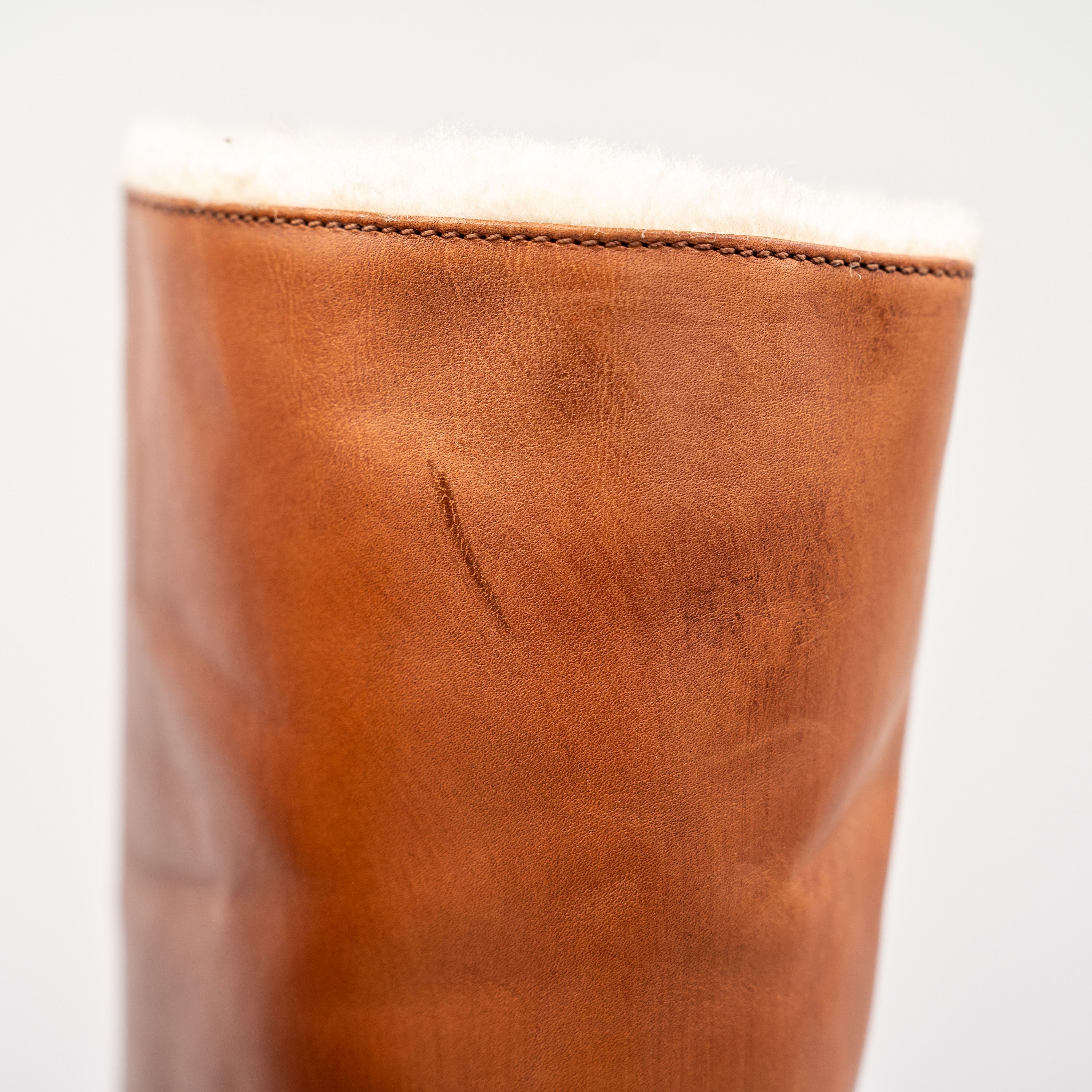 Prada 40eu 10 US Prada Cognac Shearling Fur Block Heel Boots Brown Size US 10 / IT 40 - 9 Thumbnail