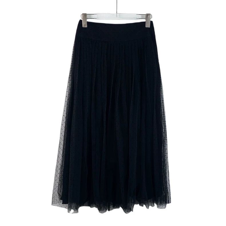 Dior Dior Black polka dot full-printed mulberry silk mesh skirt Size 24" / US 00 / IT 34 - 2 Thumbnail