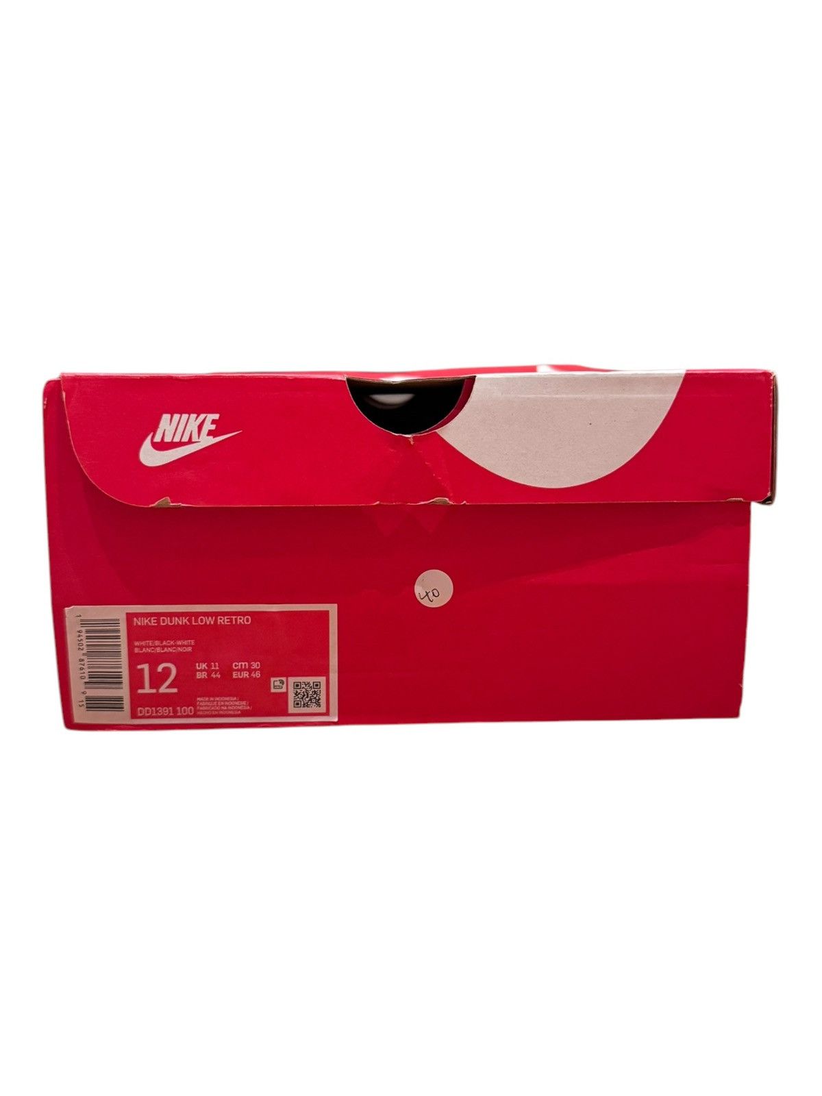 Nike Nike Dunk Low Retro ‘White Black Panda’ Size US 12 / EU 45 - 8 Thumbnail