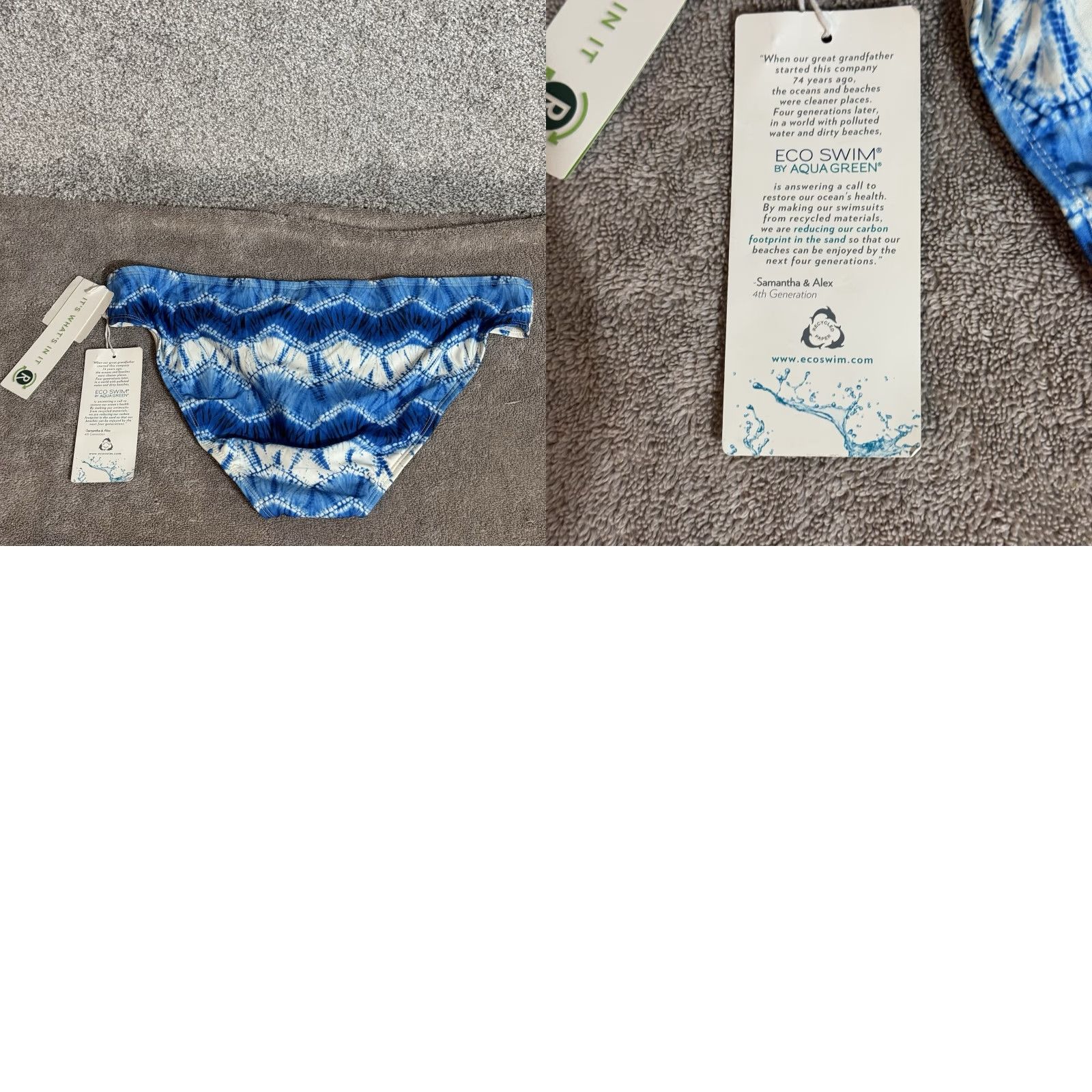 Vintage Eco Swim Bikini Bottom Women Sz 10 Boho Lace Tie Dye Beachwear Ethereal Romantic Swimsuit Bottoms Womens Size 32" / US 10 / IT 46 - 8 Thumbnail