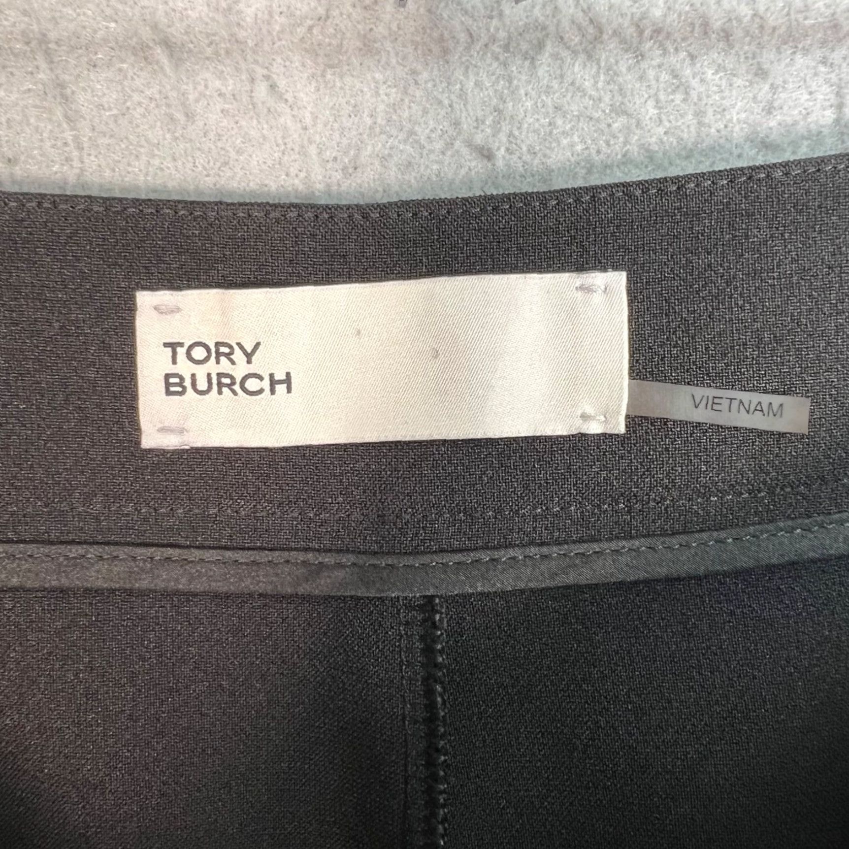 Tory Burch Tory Burch Womens Black Trousers Size 2 With White Side Stripes Raw Hem Pants Dress Pants Womens 2 Black Stripes Side Raw Hem Size ONE SIZE - 3 Thumbnail
