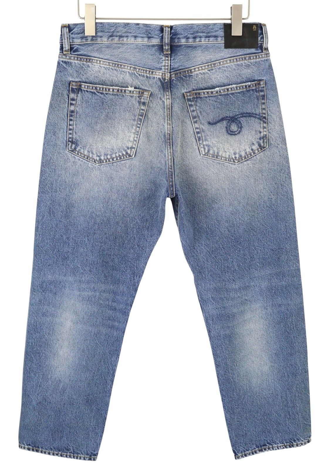 R13 BOYFRIEND 28 Jasper Whiskers Faded Zip Blue FW25 86839 Size 28" / US 6 / IT 42 - 2 Thumbnail