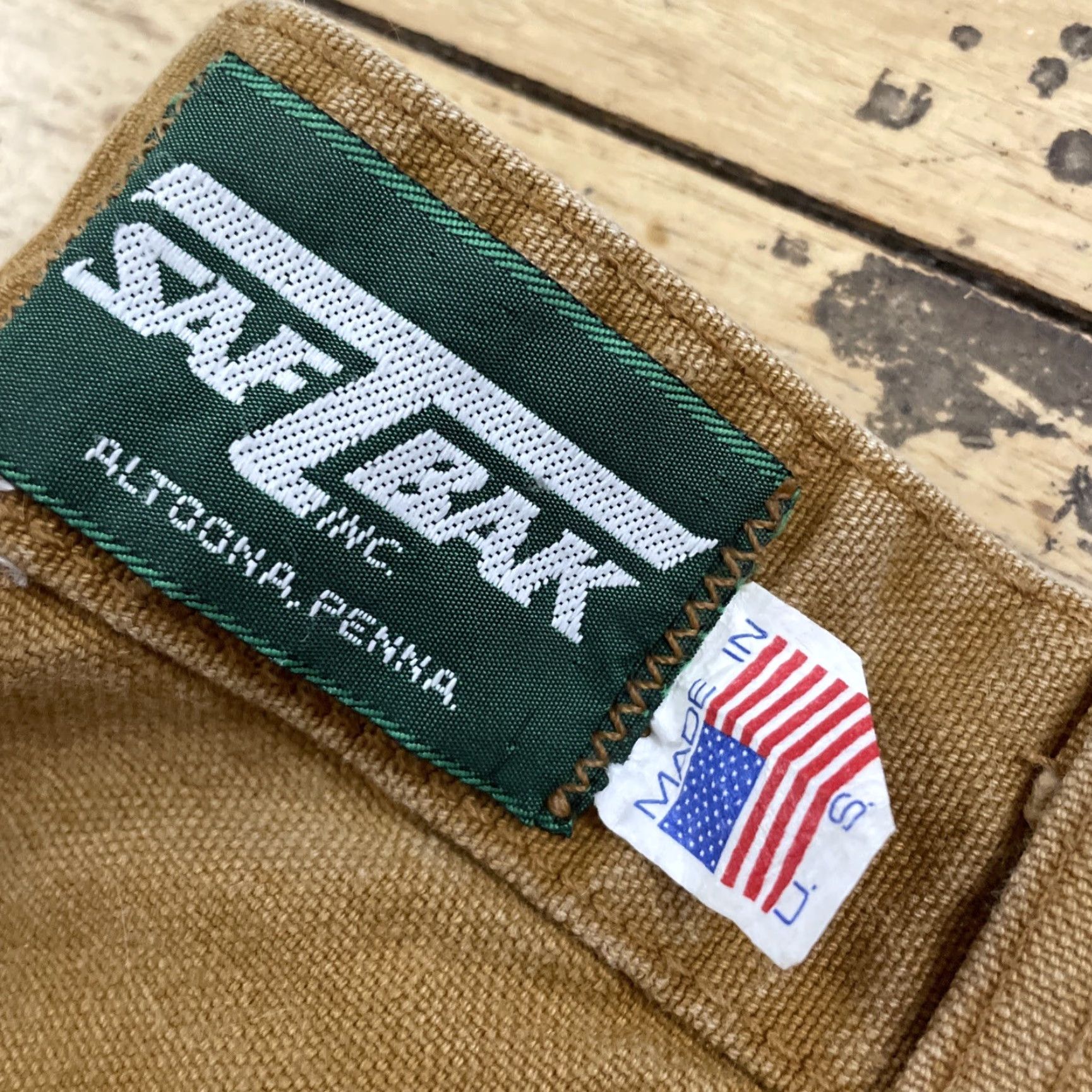 SafTbak VINTAGE SAFTBAK Hunting Pants Mens 34x29 Brown USA Made Canvas Distressed Lined Straight Front Pocket Zipper Button Size US 34 / EU 50 - 5 Thumbnail