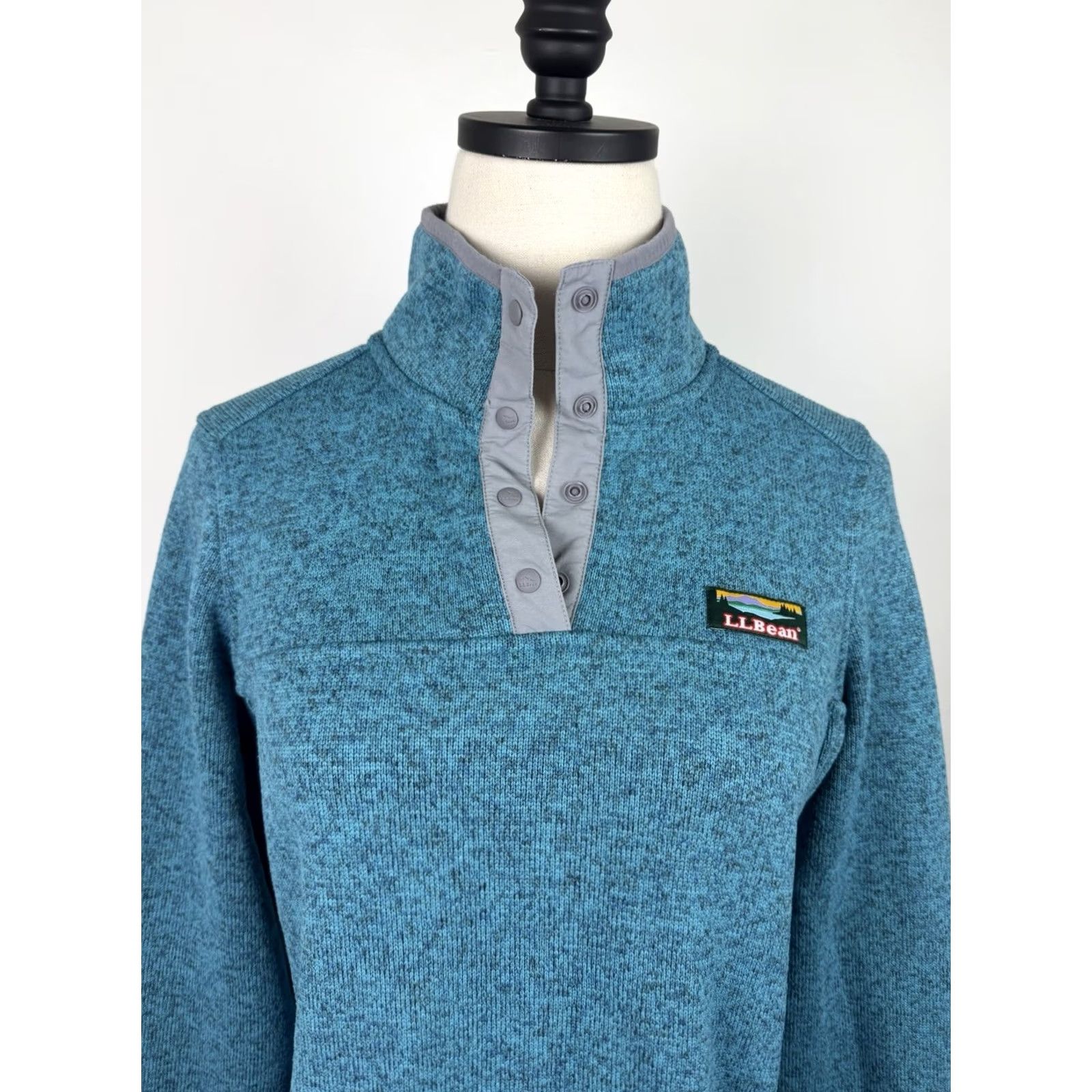 Vintage VINTAGE LL Bean Fleece Pullover Womens Small Regular Pockets Teal Blue 1/4 Snap Closure Logo Sweatshirt Size S Womens Size S / US 4 / IT 40 - 2 Thumbnail