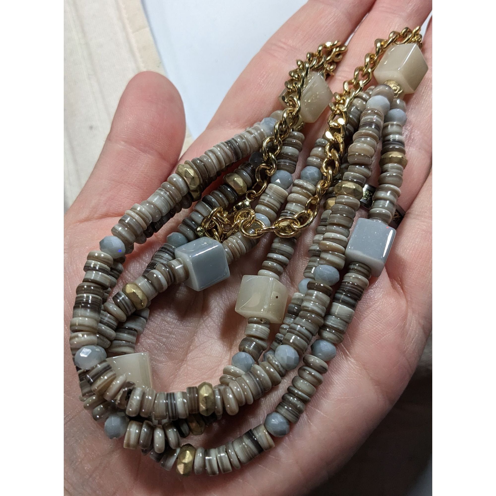 Other Layered Grey Natural Stone Beaded Necklace Size ONE SIZE - 5 Thumbnail