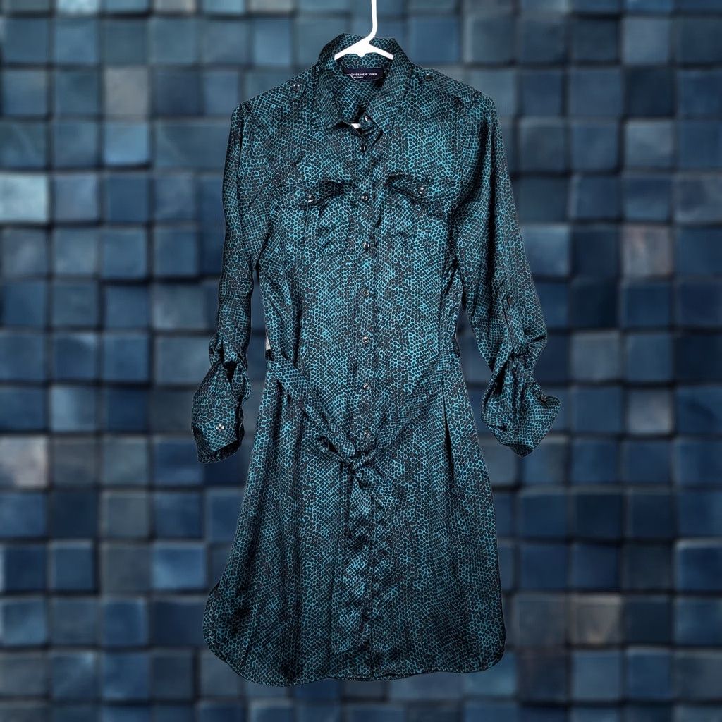 Jones New York Jones New York Womens Animal Print Button Up Dress Size 4 Size S / US 4 / IT 40 - 1 Thumbnail