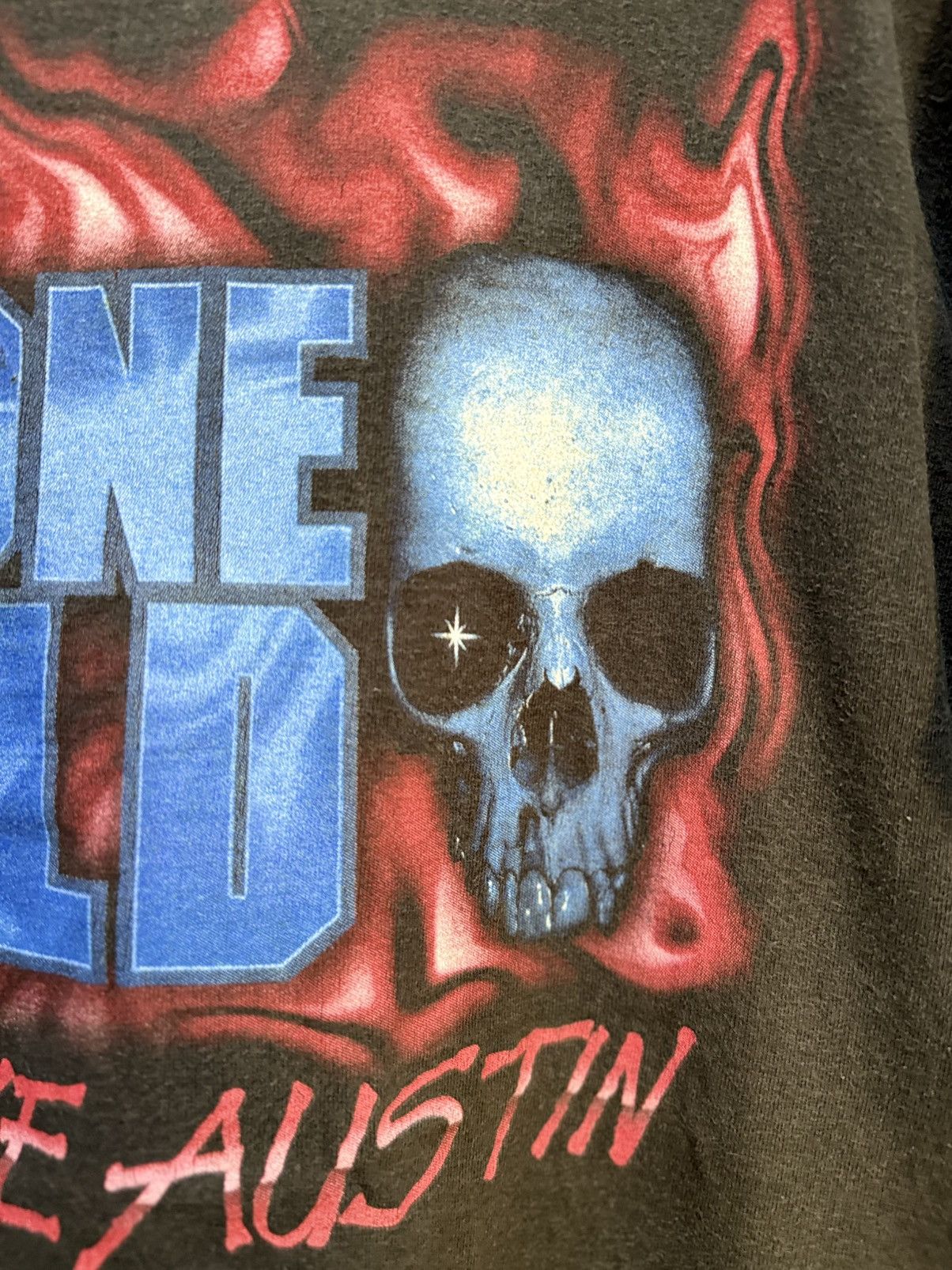 WWF Thrashed Vintage 90s Stone Cold Steve Austin Flame Sun Faded Size US XL / EU 56 / 4 - 5 Thumbnail