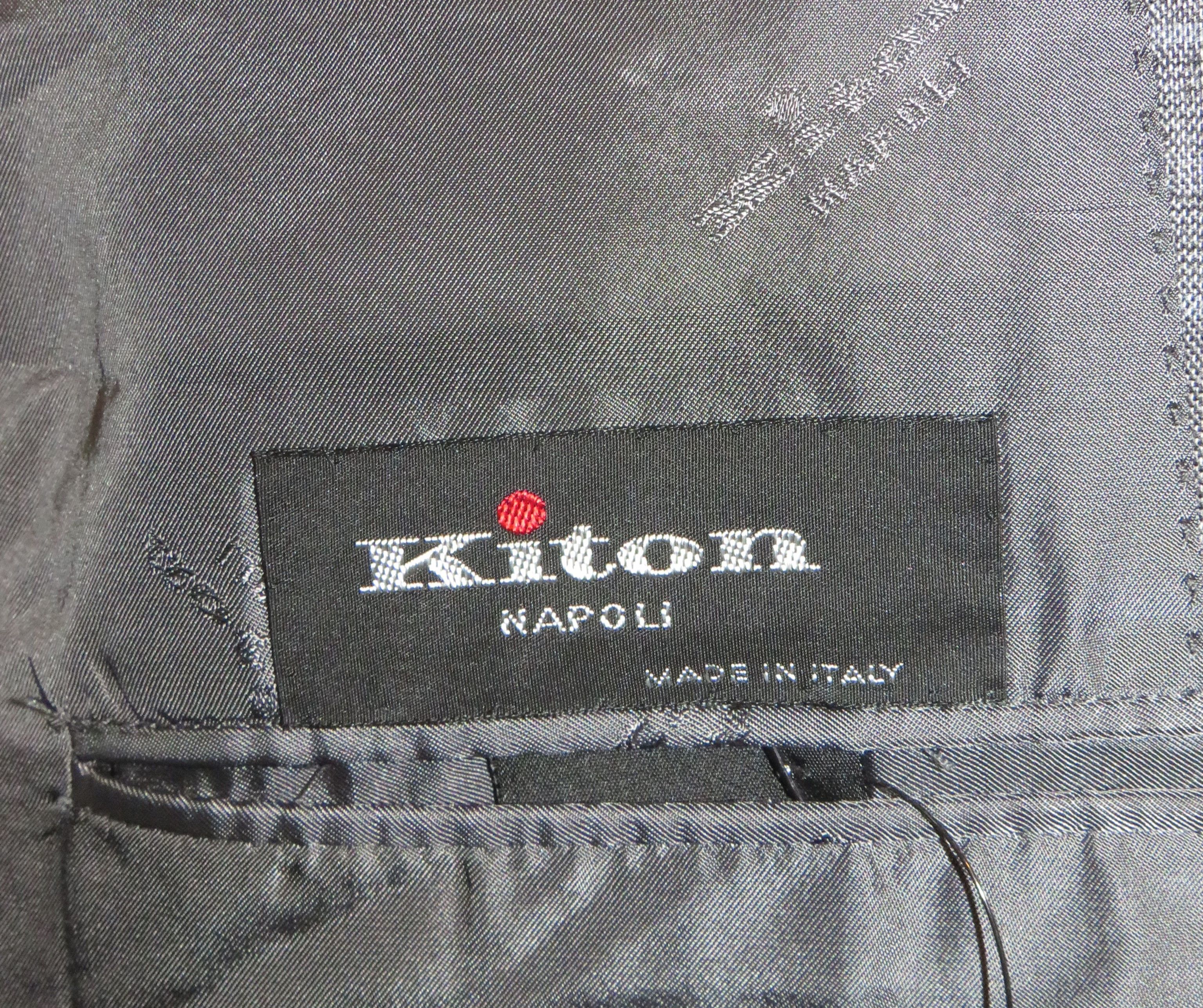 Kiton 13.2 Micron Super 210 Gray Plaid Three Button Suit 42R Size 42R - 17 Thumbnail
