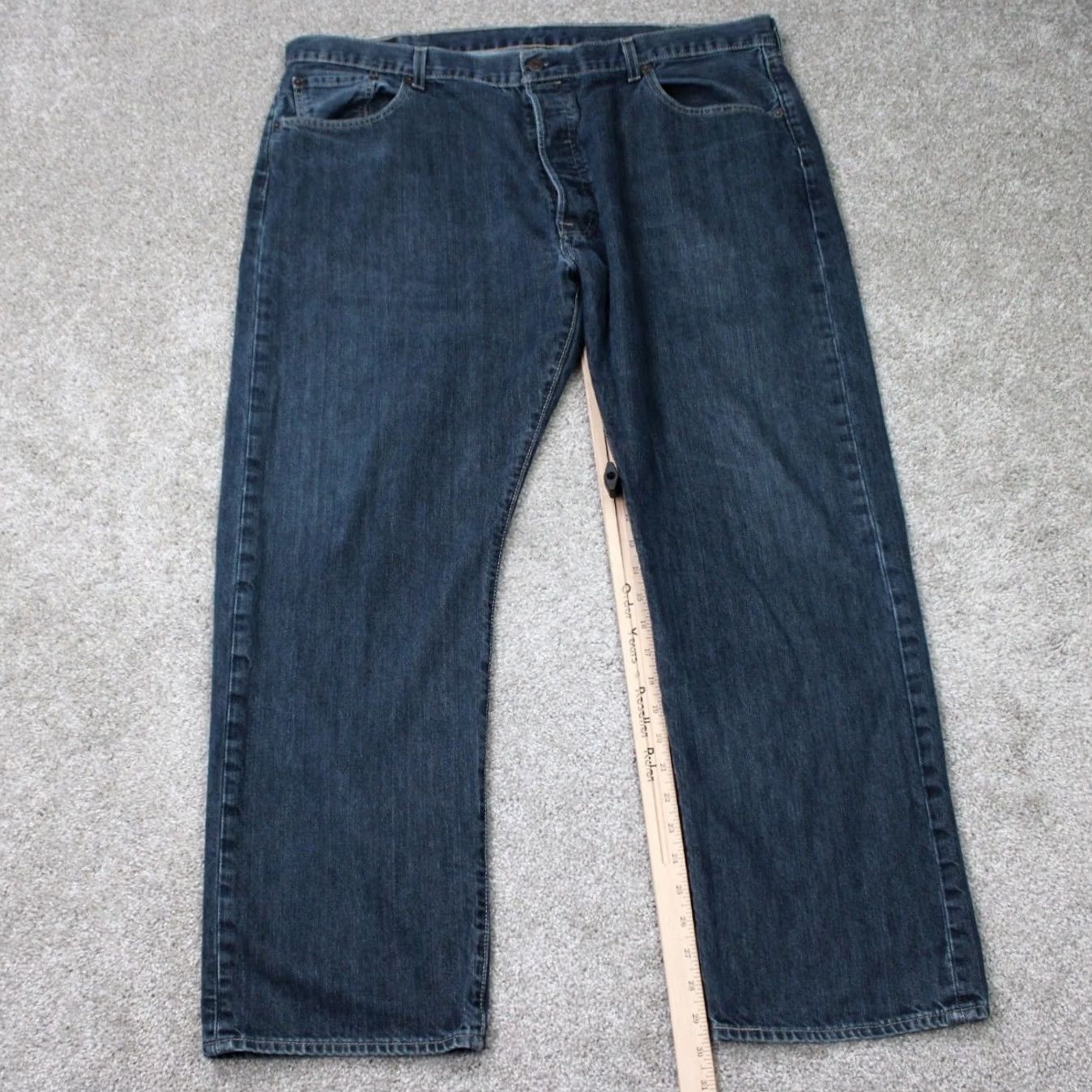 Levi's Levi's 501 Jeans Men 42x30 Blue Button Fly 100% Cotton 5-Pocket Denim Straight Size US 42 / EU 58 - 3 Thumbnail