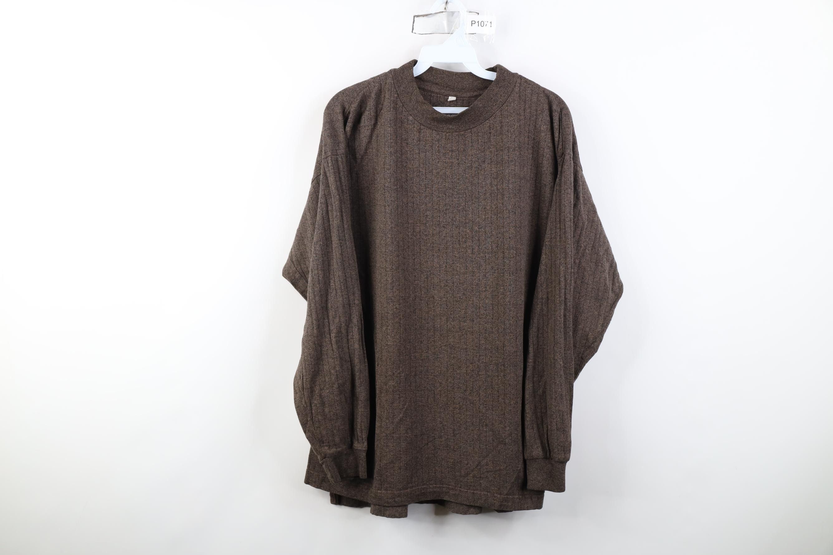 Vintage Vintage 90s Streetwear Mock Neck Knit Long Sleeve T-Shirt Size US L / EU 52-54 / 3 - 1 Thumbnail