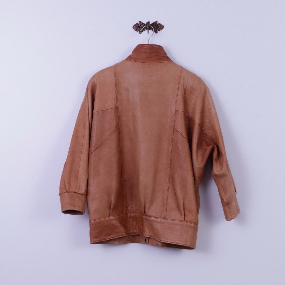 Vintage Albir Piel Womens M Bomber Jacket Brown Leather 2890 Size M / US 6-8 / IT 42-44 - 7 Thumbnail