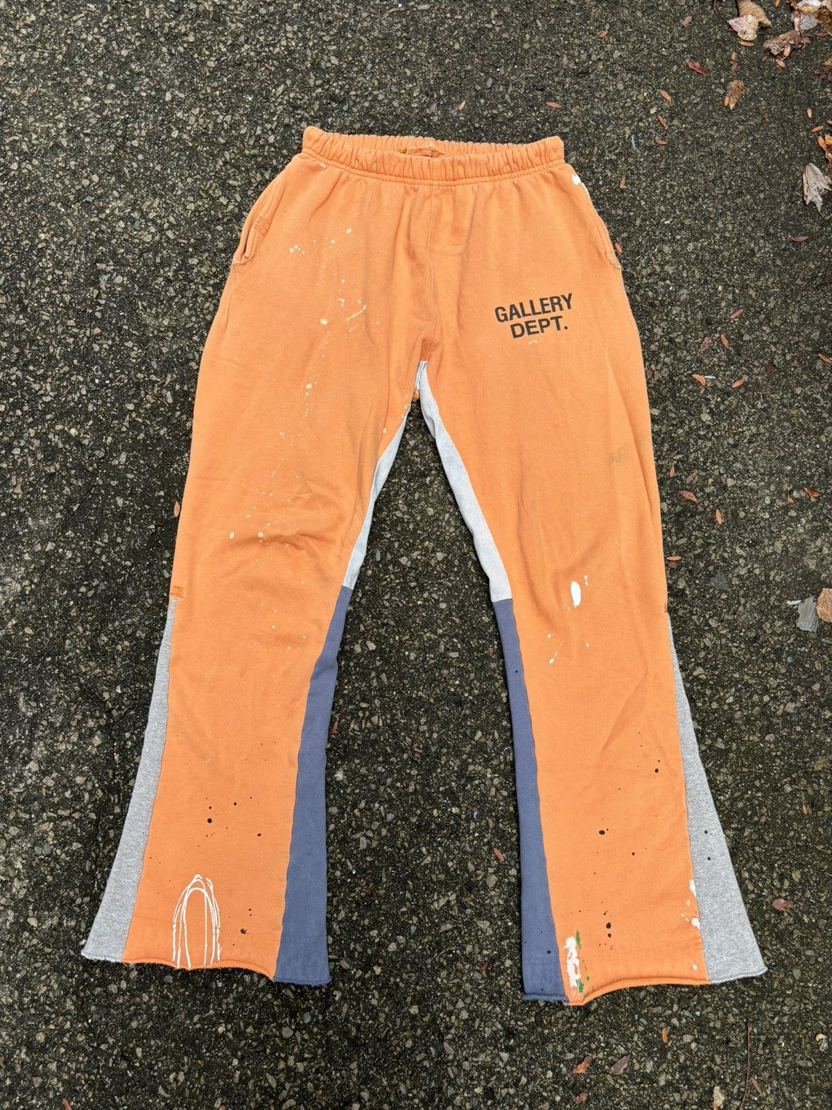 image of Gallery Dept Orange Logo Flare Sweatpants Large, Men's (Size 33)