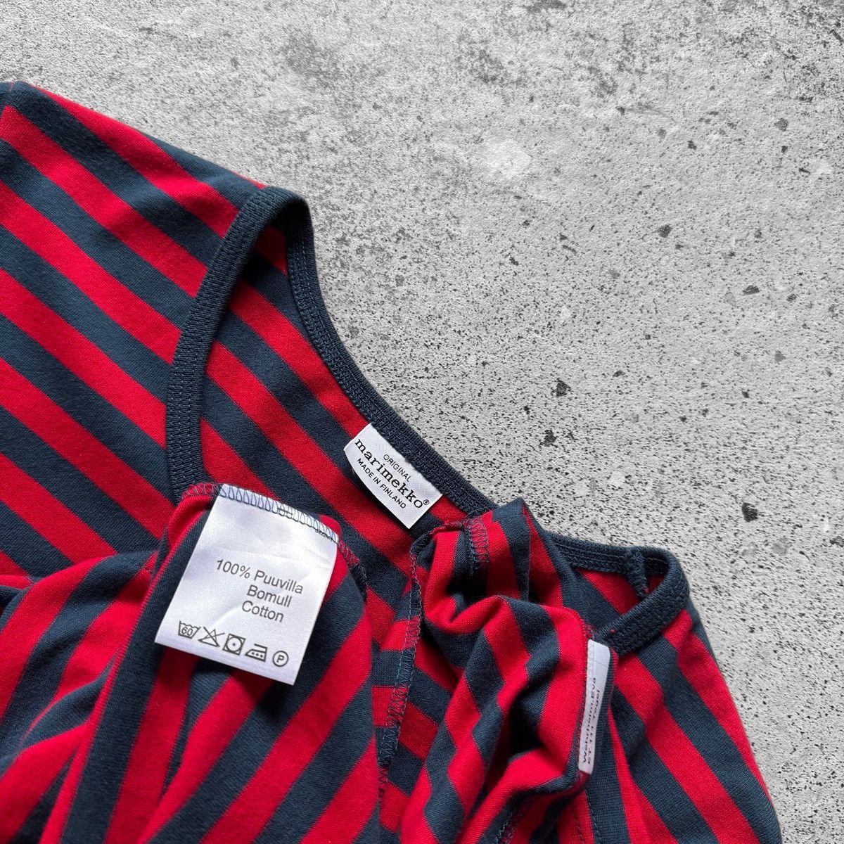 Marimekko Marimekko Red Navy Striped Dress 3/4 Sleeve Round Neck Size M / US 6-8 / IT 42-44 - 4 Thumbnail