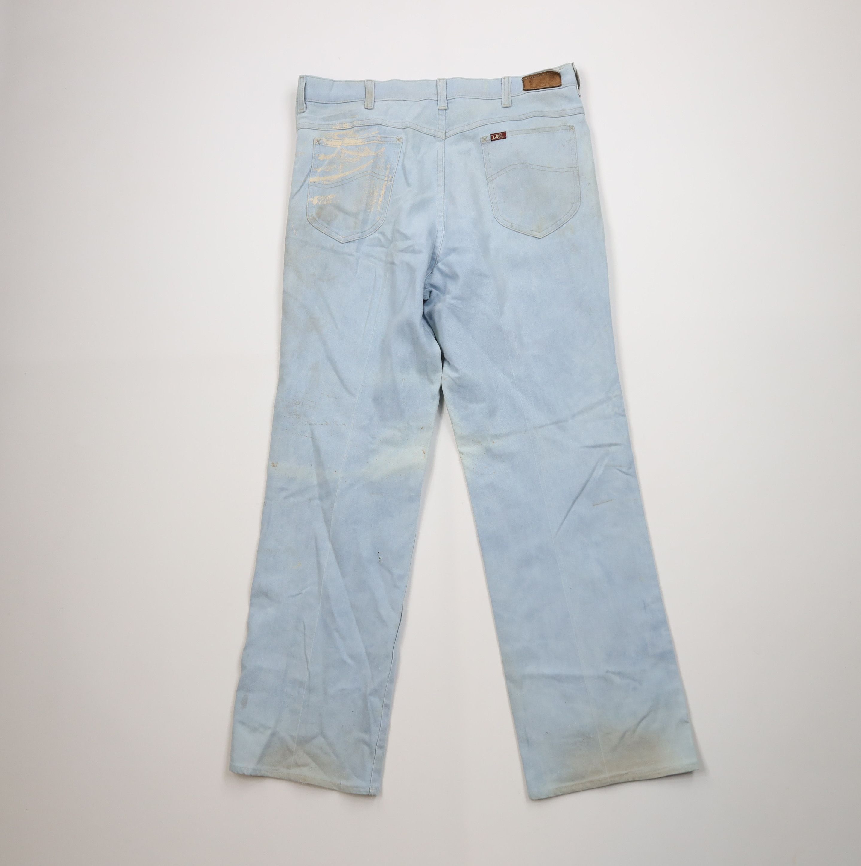 Lee Vintage 70s Lee Flared Wide Leg Denim Jeans Blue USA Size US 36 / EU 52 - 11 Thumbnail
