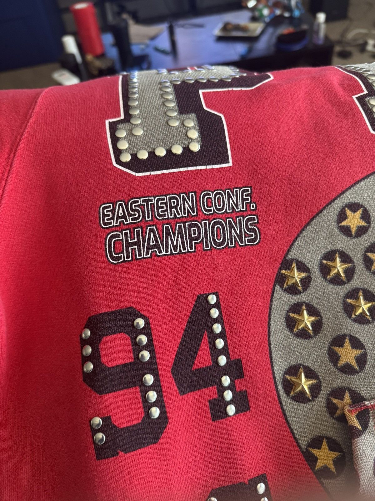 Supreme Red Supreme Champions Studded Hoodie Sz L Size US L / EU 52-54 / 3 - 4 Thumbnail