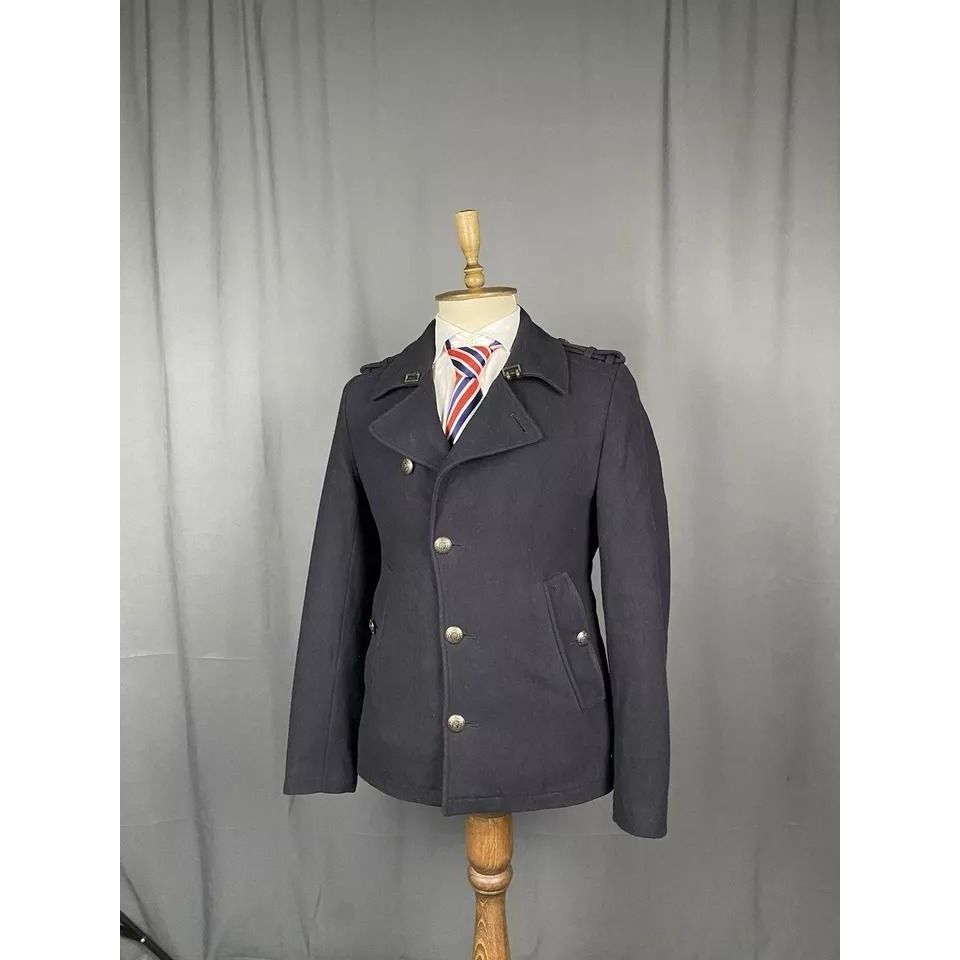 Ted Baker Ted Baker Men's Black Wool Insulated Pea Coat Size 2 Size US M / EU 48-50 / 2 - 3 Thumbnail