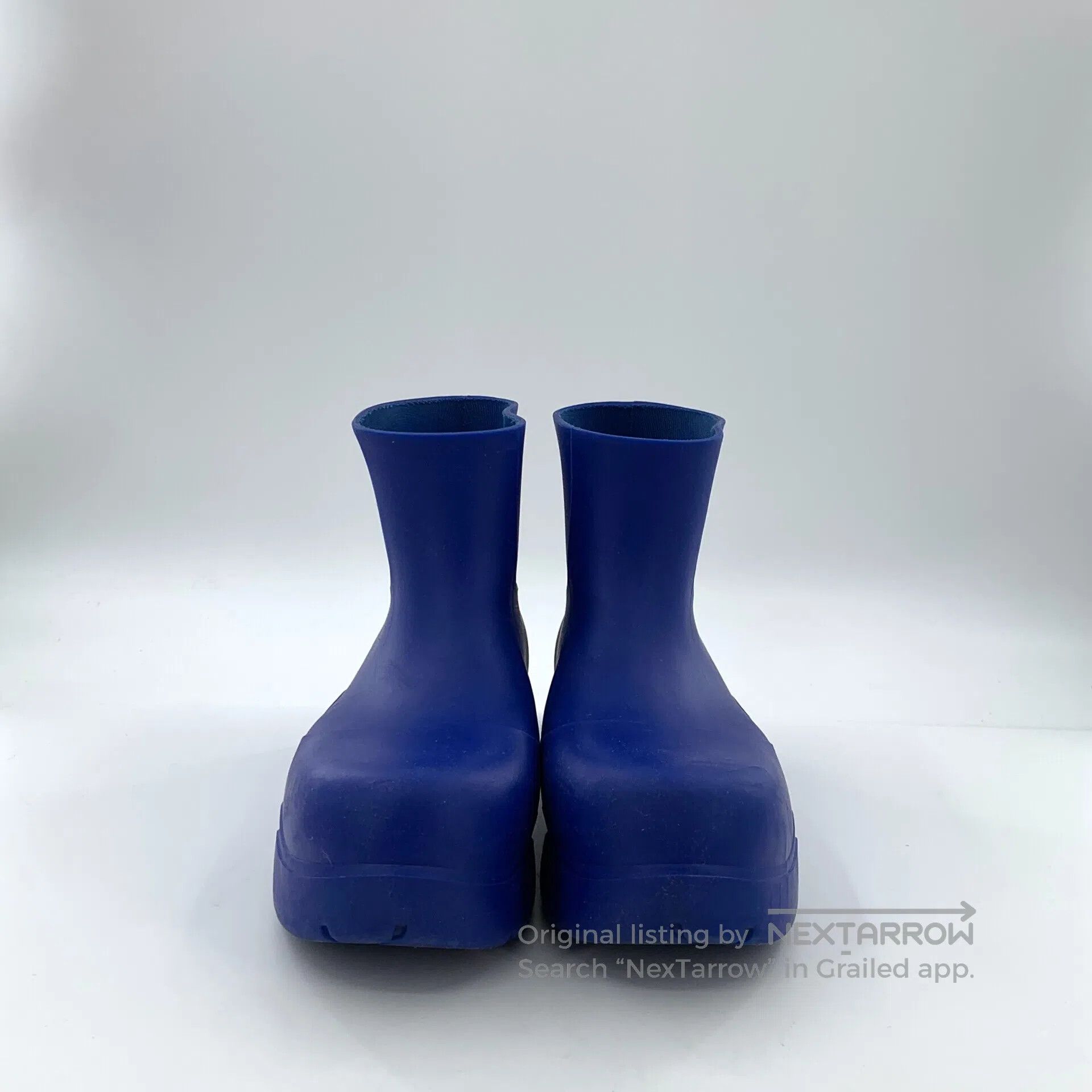 Bottega Veneta Bottega Veneta Dark Blue Rubber Thick Sole Short Boots Rai Size US 9.5 / IT 39.5 - 3 Thumbnail