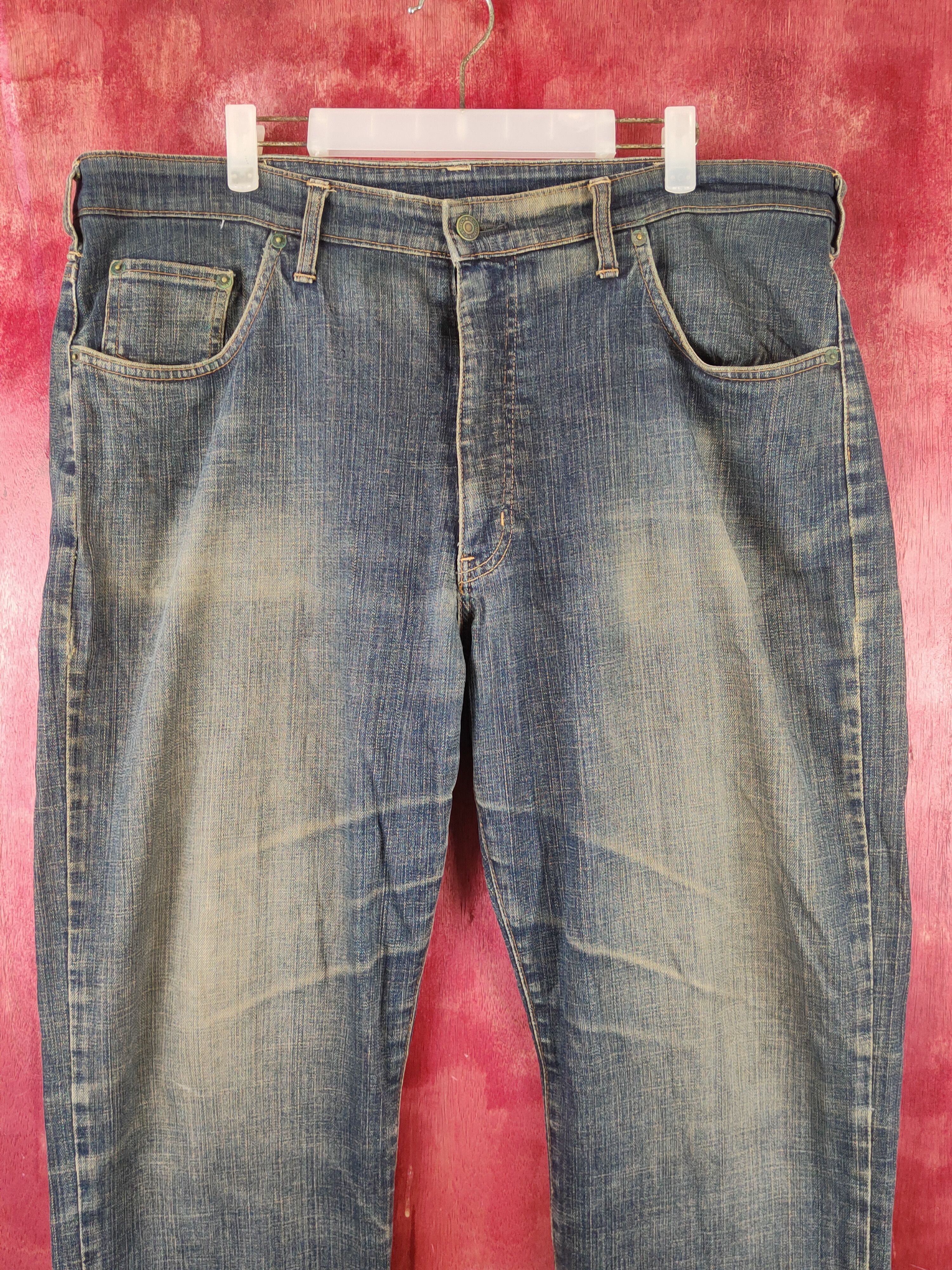 Edwin DL Edwin Dark Blue Faded Distressed Ripped Jeans #S2142 Size US 40 / EU 56 - 2 Thumbnail