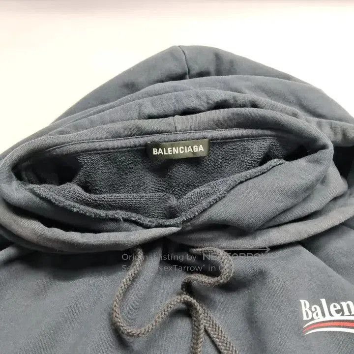 Balenciaga Balenciaga Logo Pullover Hoodie in Navy Blue. Size US L / EU 52-54 / 3 - 2 Thumbnail
