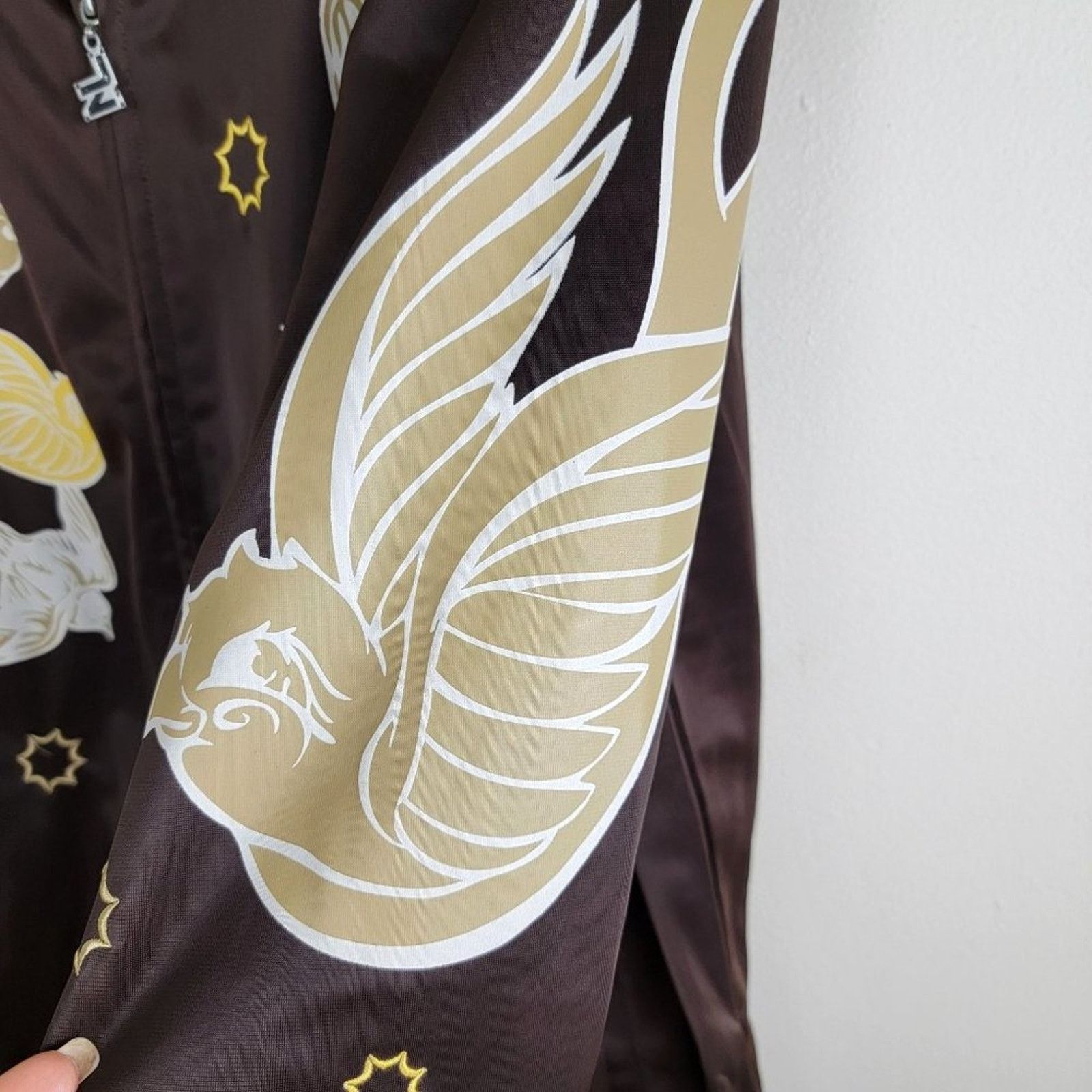 Other Jinzu Y2K Birds Key Graphic Art Embroidered Bomber Jacket Size US XXL / EU 58 / 5 - 8 Thumbnail