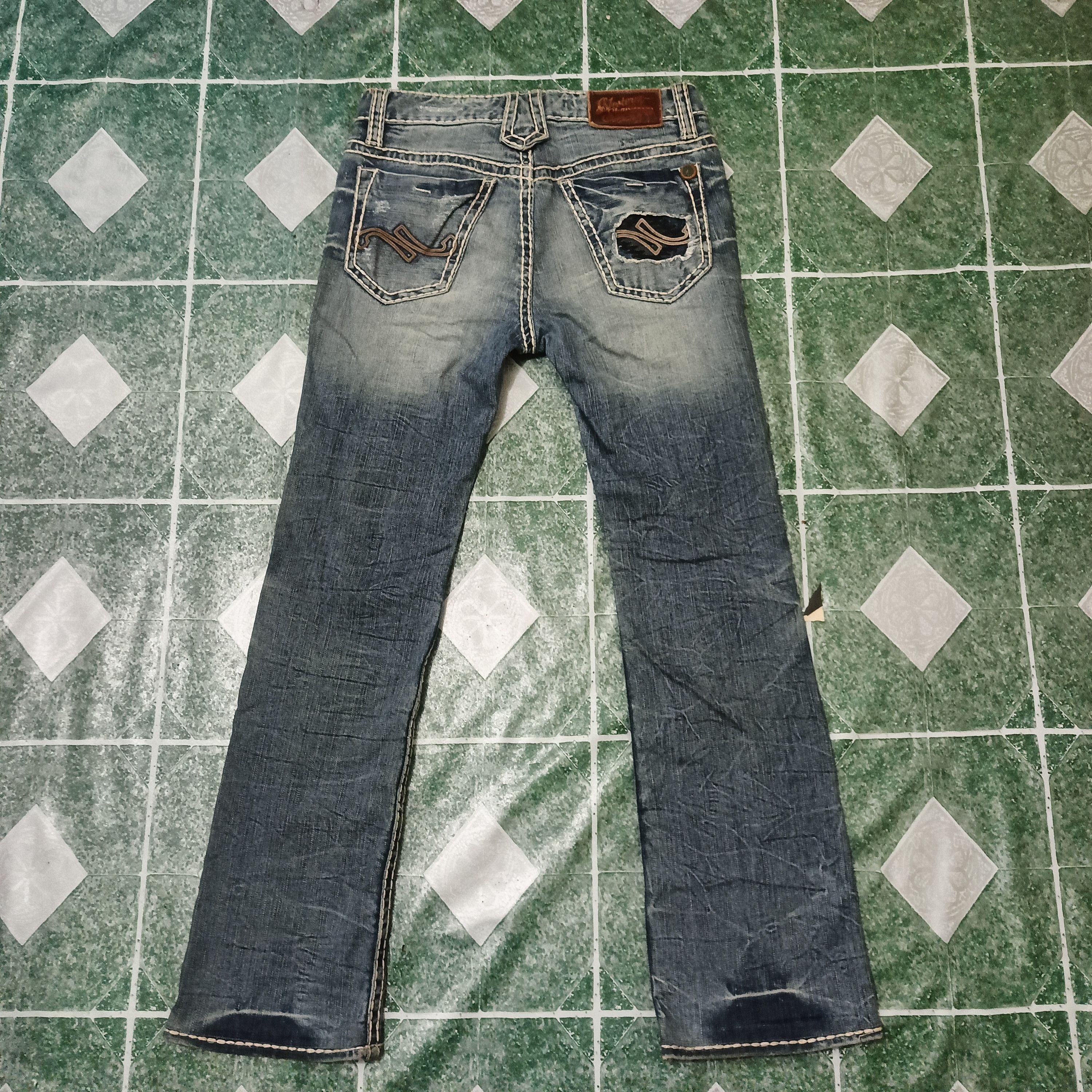 Who Decides War Japanese Shane jeans distressed white stitch Flared jeans Size US 30 / EU 46 - 14 Thumbnail