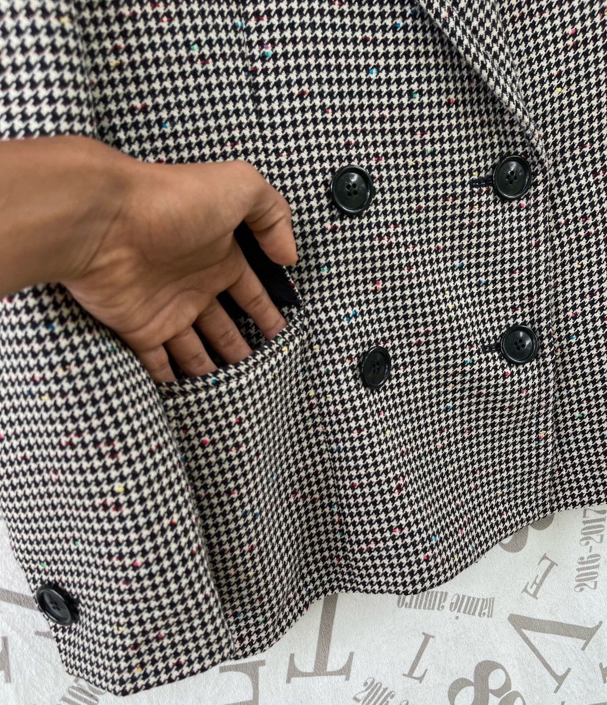 Yves Saint Laurent 🔥A/W 1980 YVES SAINT LAURENT WOMEN'S HOUNDSTOOTH JACKET Size M / US 6-8 / IT 42-44 - 12 Thumbnail