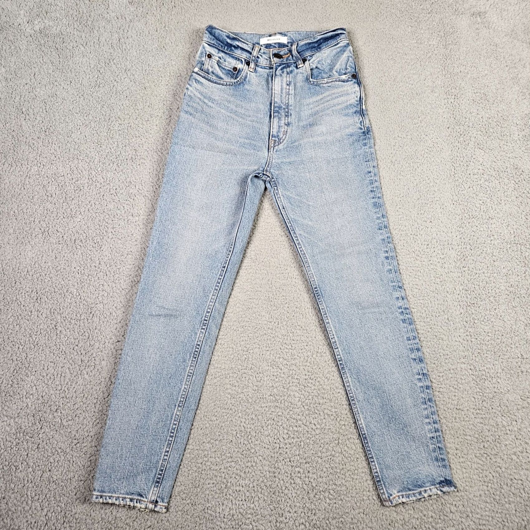 MOUSSY MOUSSY Jeans Women's Light Blue High Waist Casual Size 23 Denim Blue Regular Fit 23s Japan Mens? Size 40" / US 18 - 2 Thumbnail