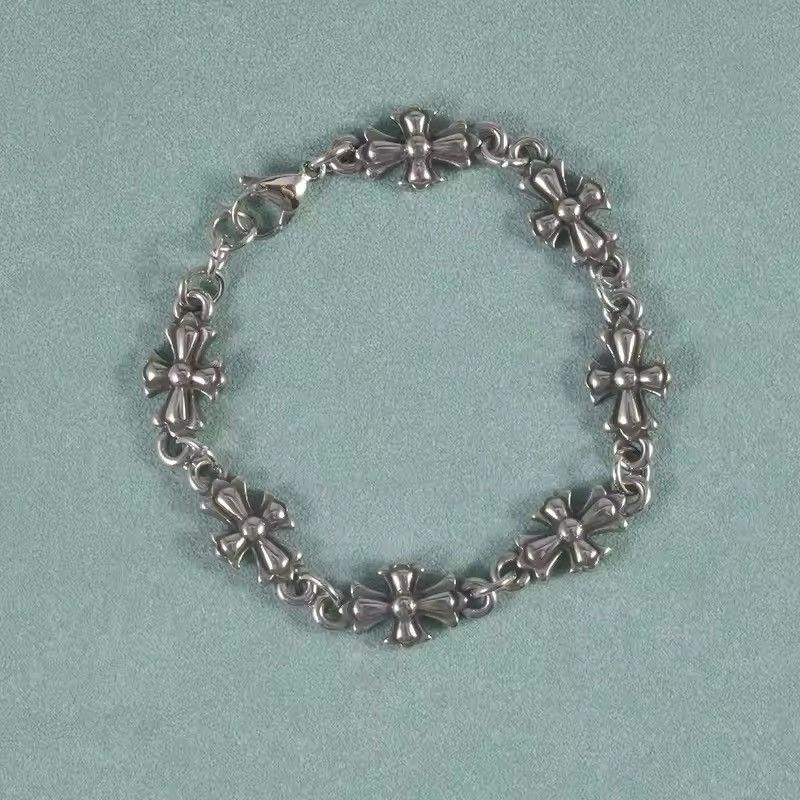 Jewelry × Vintage Stainless Steel High Quality Gothic Vintage Crosses Bracelet Size ONE SIZE - 5 Thumbnail