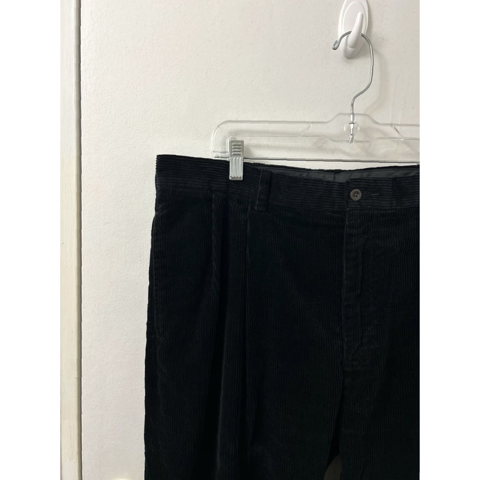 Polo Ralph Lauren VINTAGE Polo Ralph Lauren Corduroy Pants 38x32 Black Pleated Cuffed Trousers Size US M / EU 48-50 / 2 - 4 Thumbnail