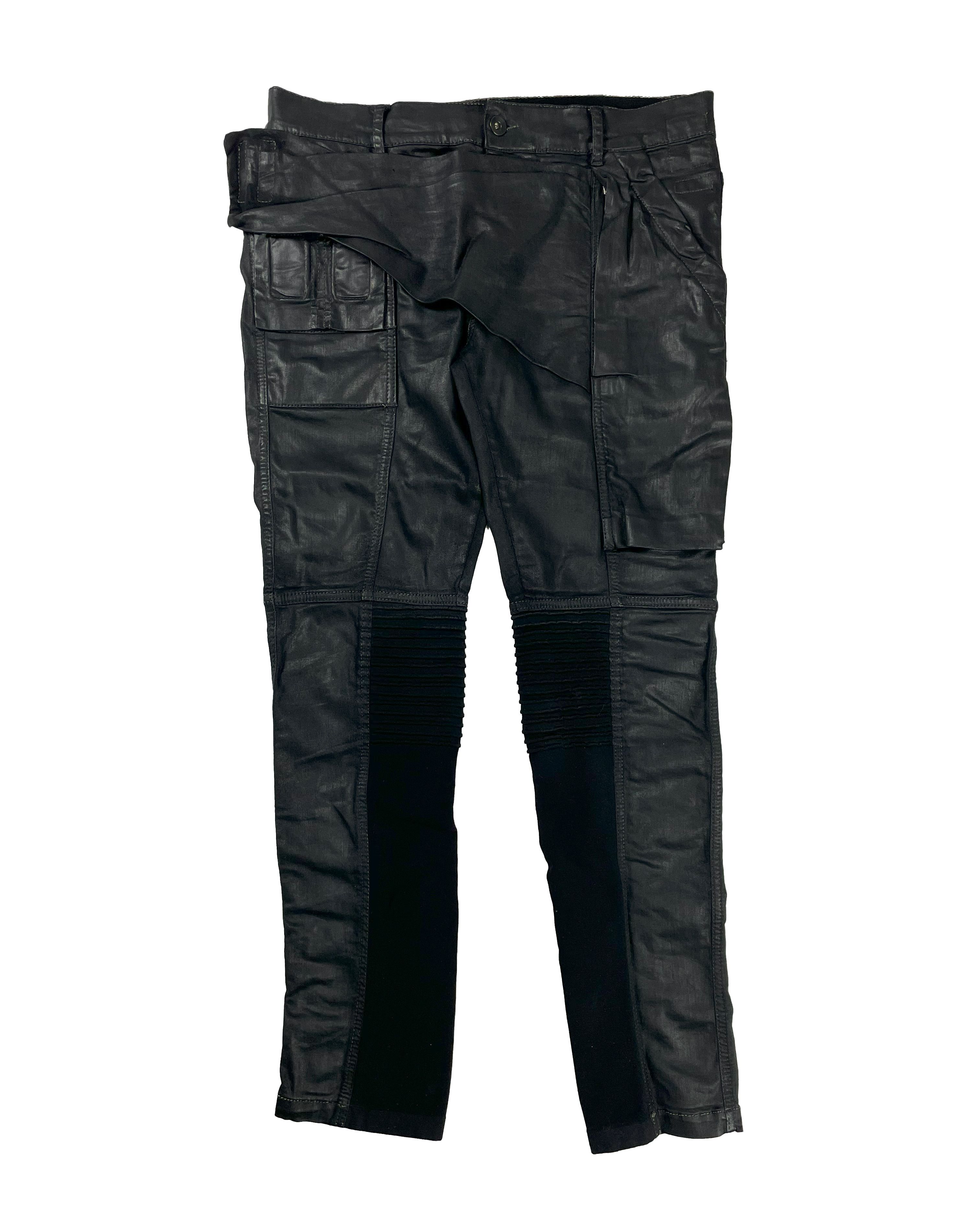 image of Rick Owens Fw13 Sbw Memphis Pants Black Waxed Denim, Men's (Size 32)