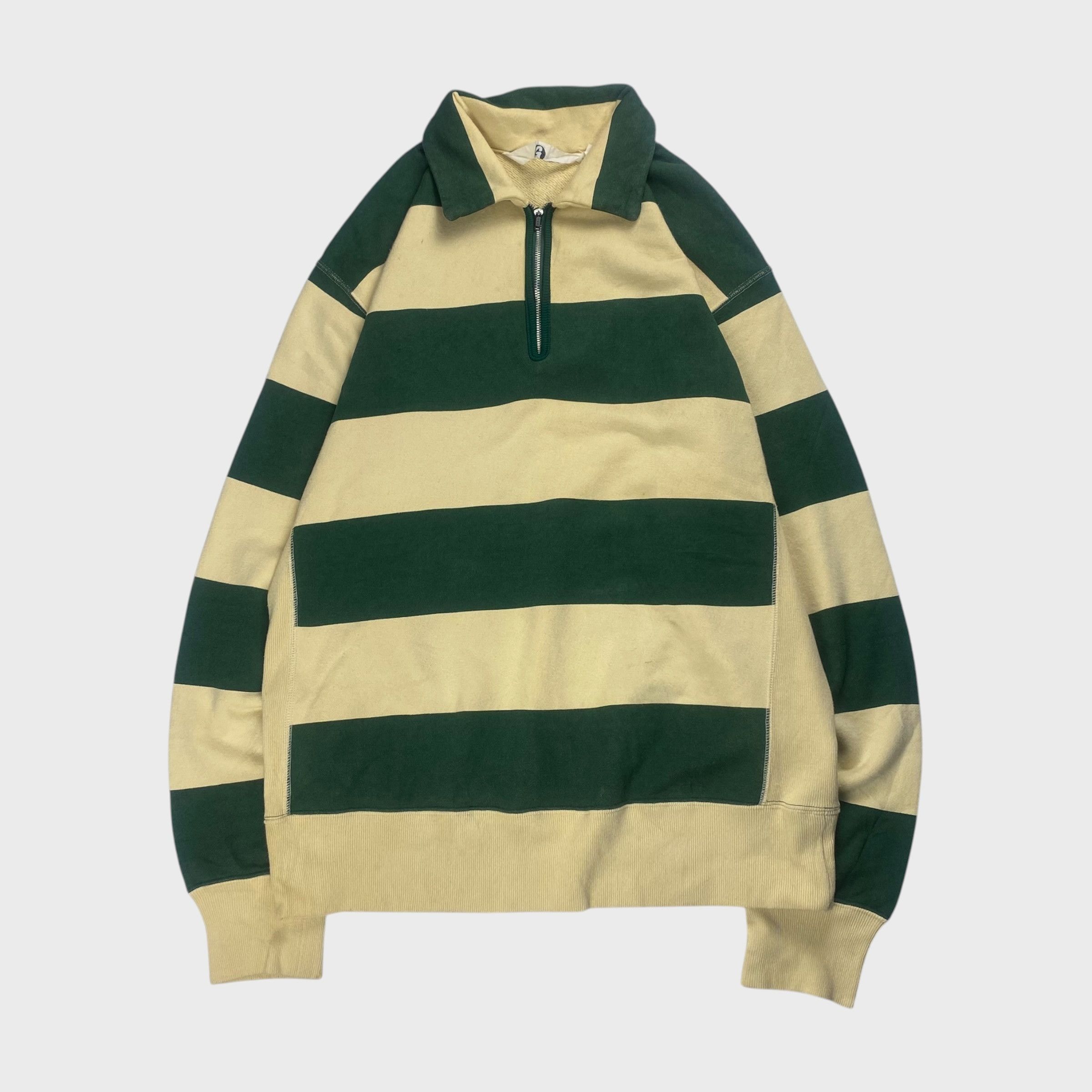 GOODENOUGH GOOD ENOUGH 90s Collared Striped Half-Zip Sweatshirt Size M Size US M / EU 48-50 / 2 - 1 Thumbnail