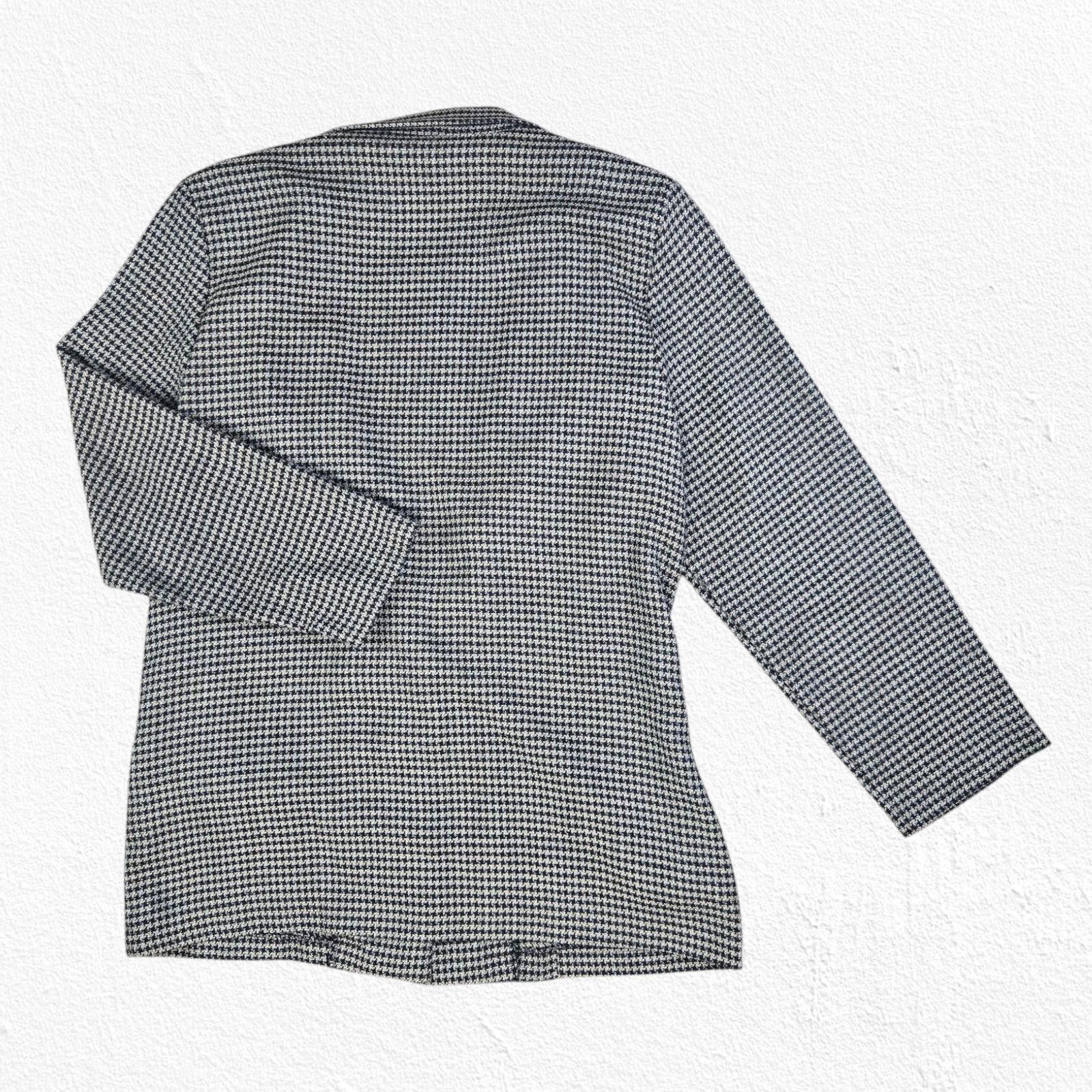 Vintage 1980s Black Houndstooth Blazer Size Large Size L / US 10 / IT 46 - 11 Thumbnail