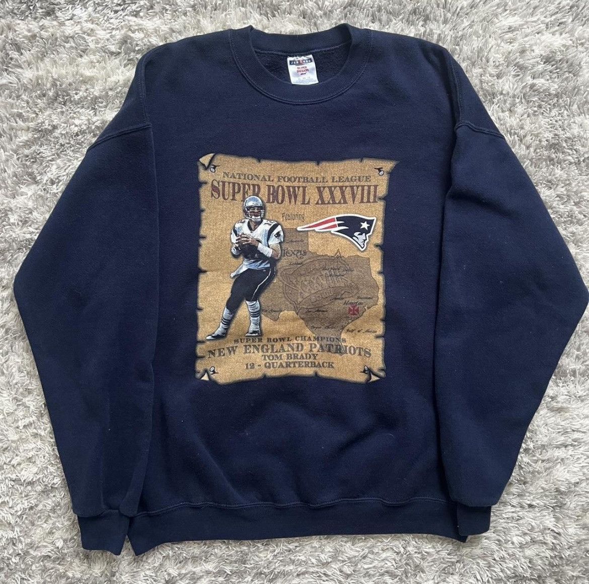 Sports Specialties Tom Brady Y2k New England Patriots Super Bowl 38 Crewneck Size US XL / EU 56 / 4 - 1 Thumbnail
