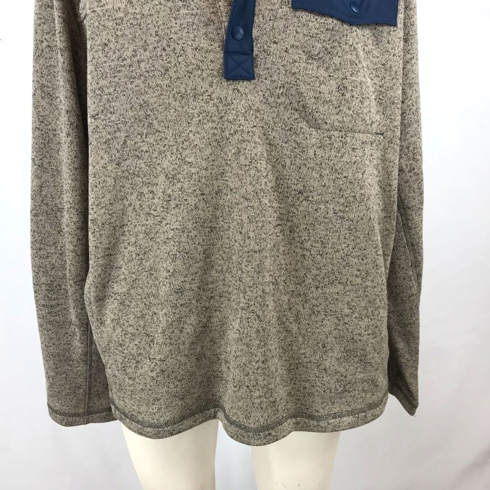 Eddie Bauer EDDIE BAUER Mens XL Tan Navy Blue Henley Pullover Sweater"} Size US XL / EU 56 / 4 - 3 Thumbnail
