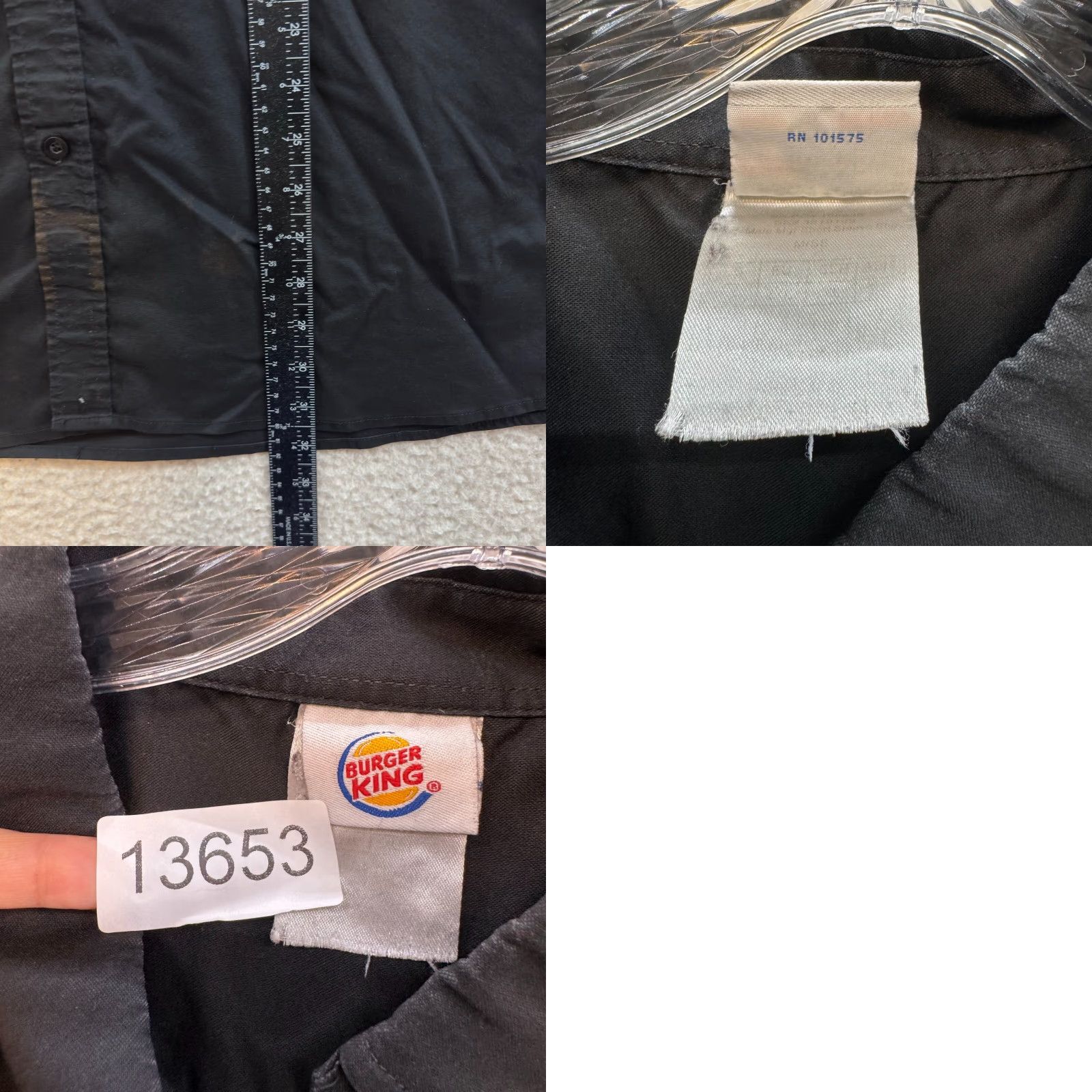 Vintage VINTAGE Burger King Employee Work Shirt 2XL Black Button Up Pocket Unisex Mens Girls Womens Size US XXL / EU 58 / 5 - 8 Thumbnail