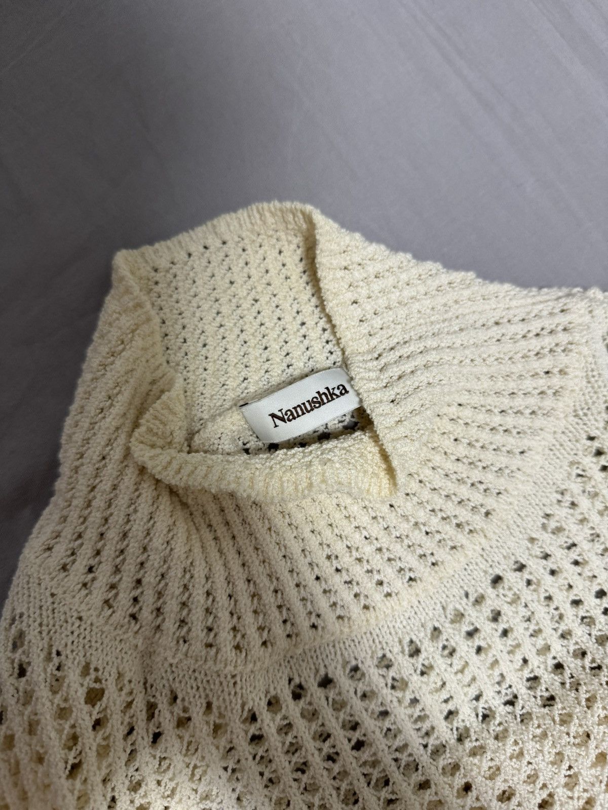 Nanushka Turtleneck Knitted Crochet Top Size US M / EU 48-50 / 2 - 3 Thumbnail