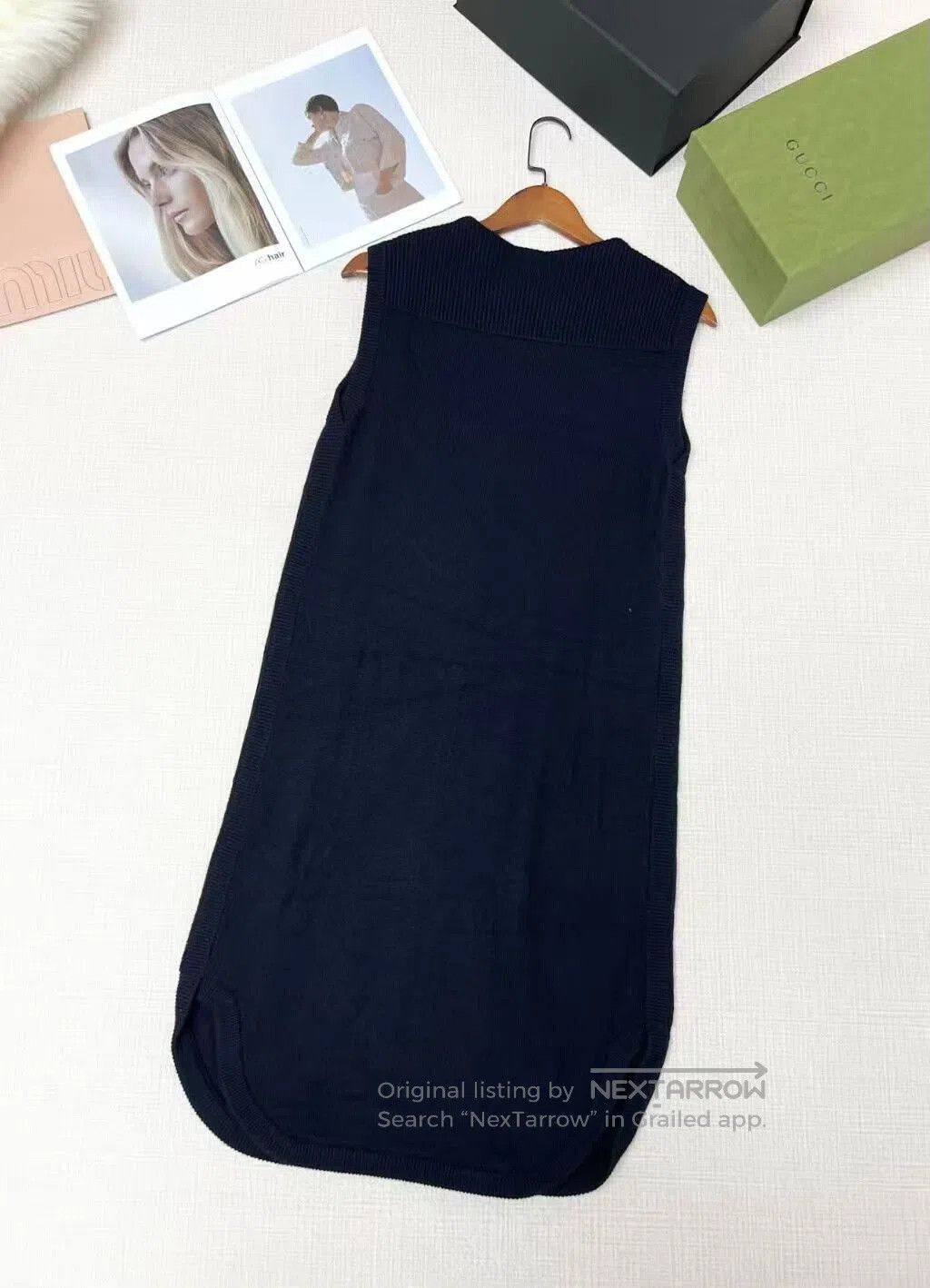 Hermes Hermès Cashmere Knit Vest Dress in Navy. Size S / US 4 / IT 40 - 4 Thumbnail