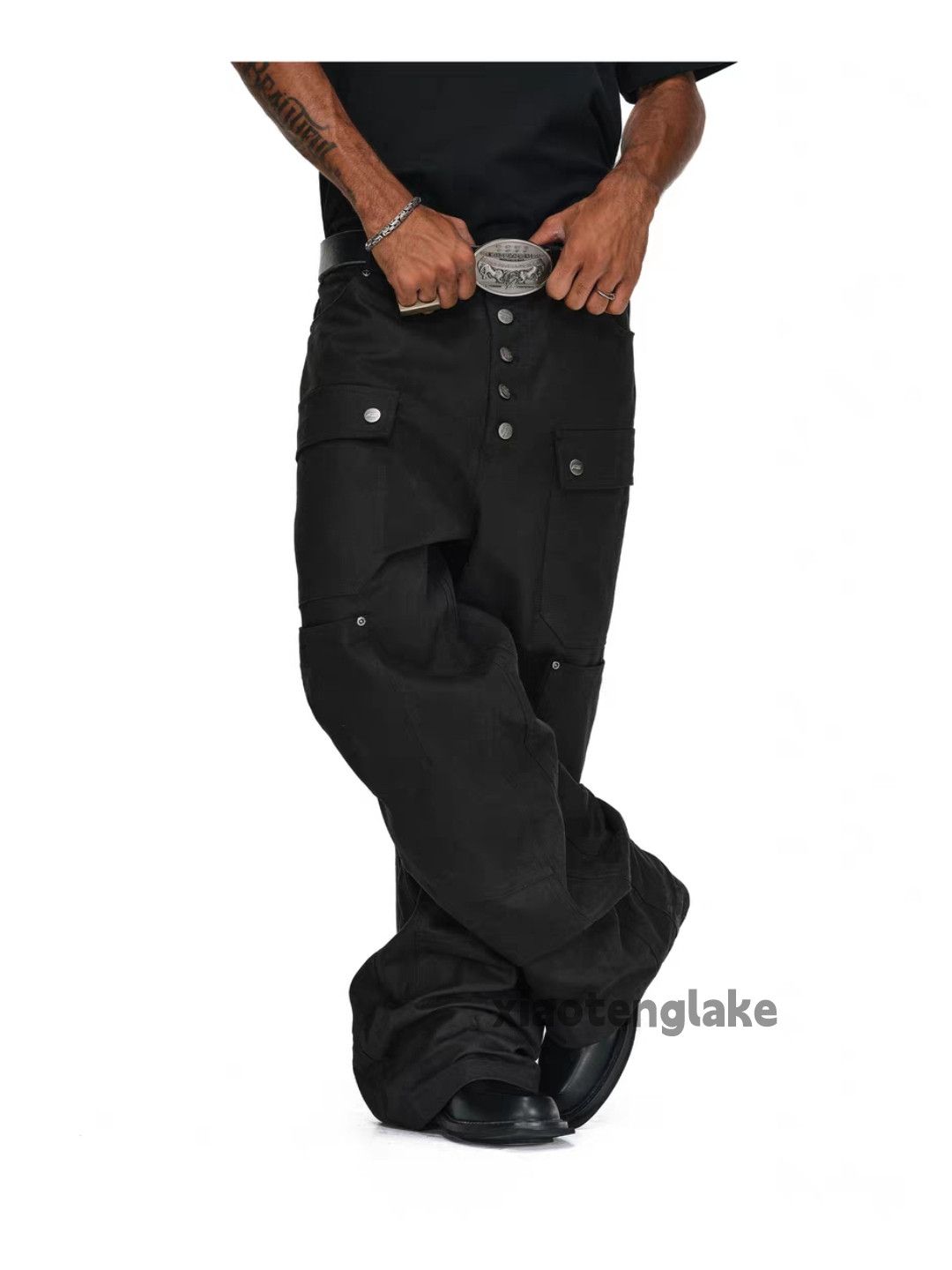 Vintage Unisex outdoor utility loose baggy hiphop cargo pants Size US 36 / EU 52 - 7 Thumbnail