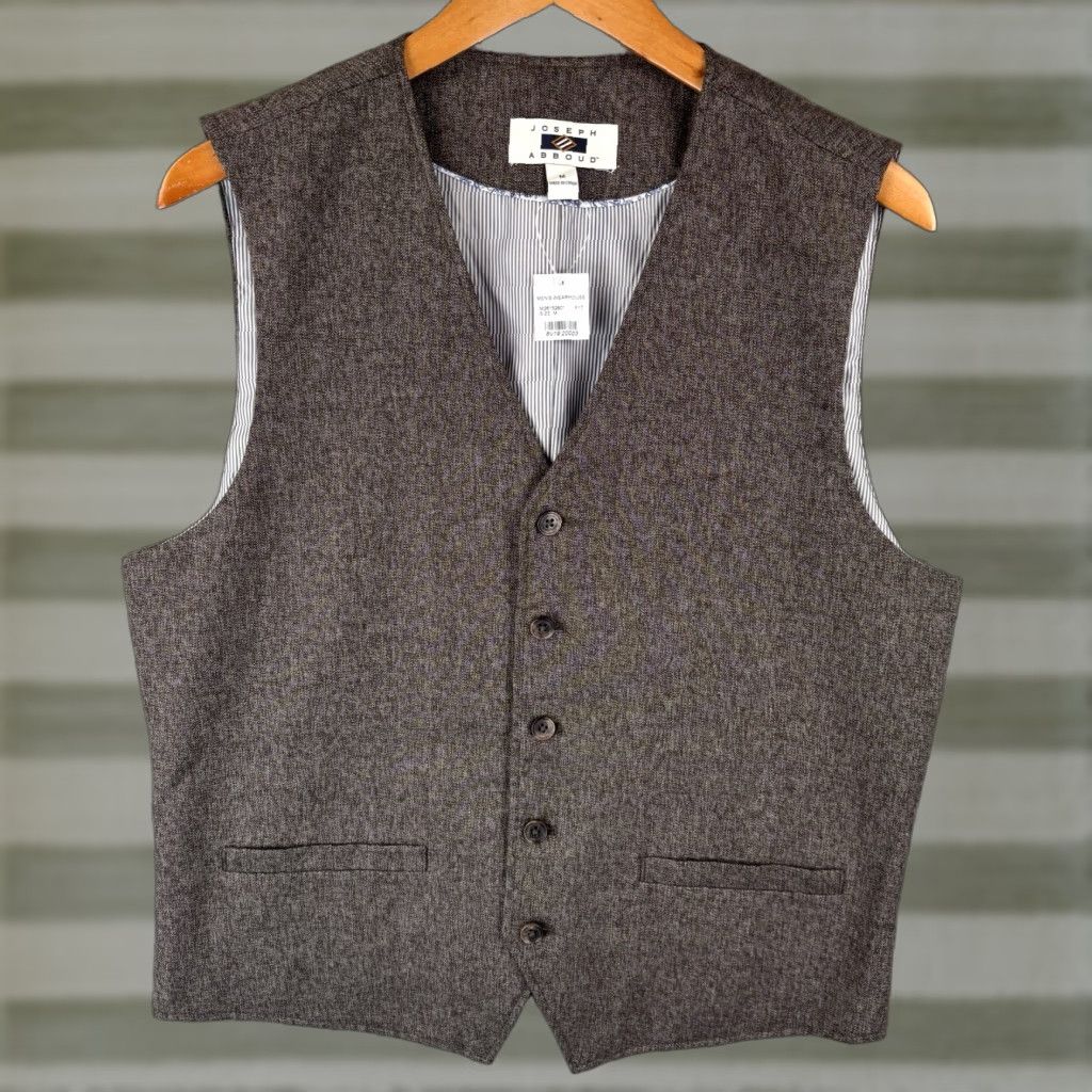 Joseph Abboud VINTAGE? Joseph Abboud Vest Mens Medium Brown Waistcoat Shirt? Size US M / EU 48-50 / 2 - 1 Thumbnail