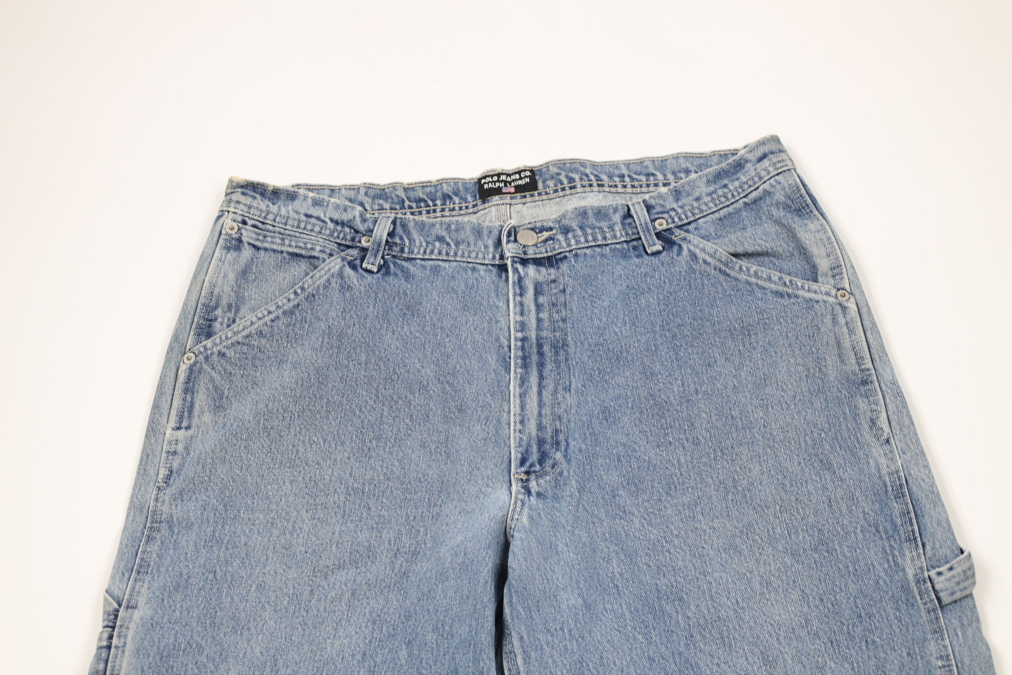 Ralph Lauren × Vintage Vintage 90s Ralph Lauren Baggy Wide Leg Dungaree Jeans Size US 38 / EU 54 - 2 Thumbnail