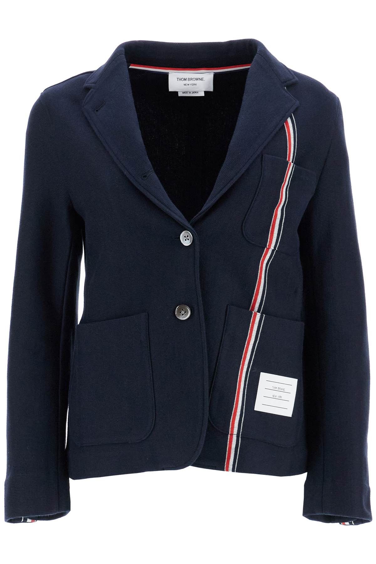 Thom Browne THOM BROWNE Single-Breasted Cotton Knit Jacket Size S / US 4 / IT 40 - 1 Thumbnail