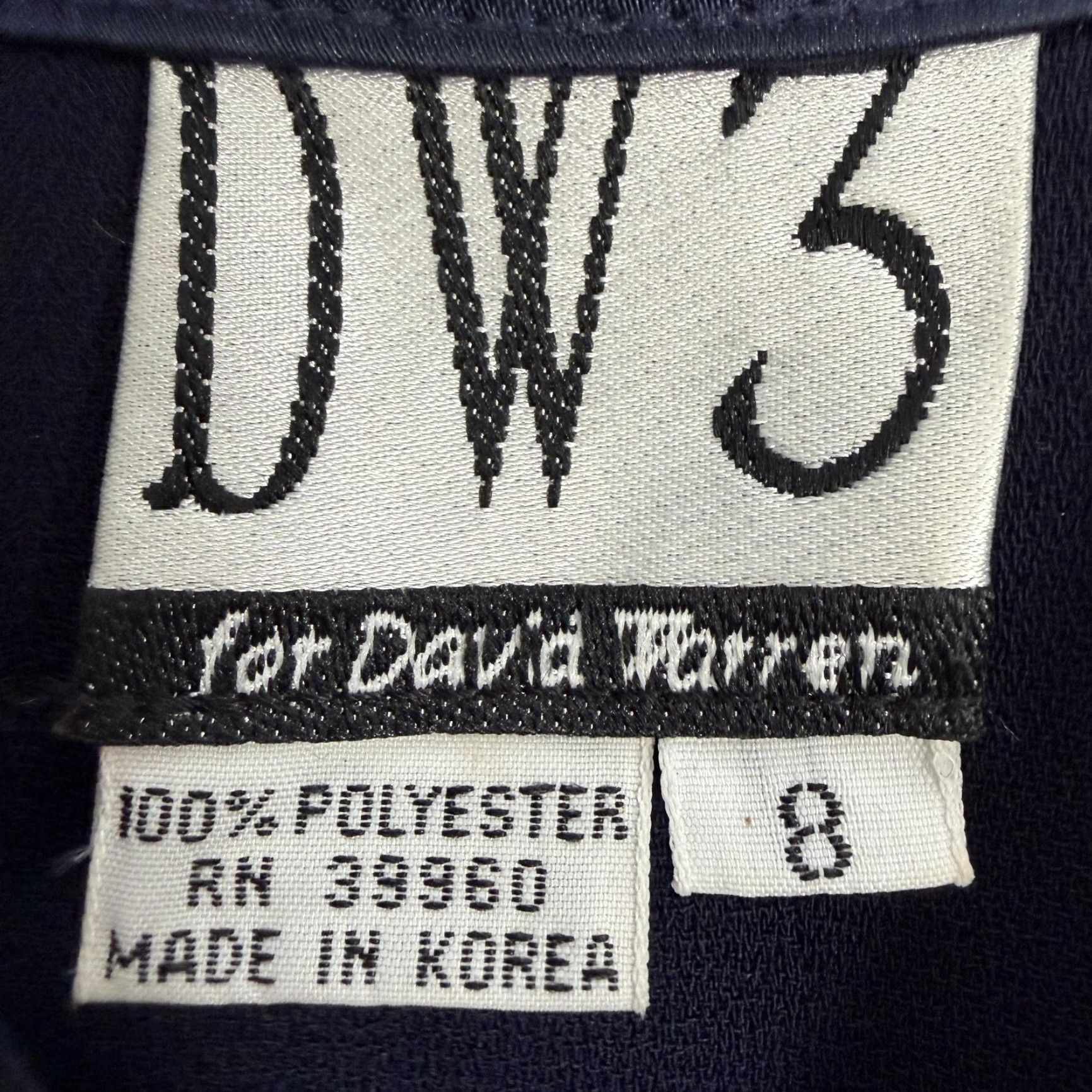 Vintage VINTAGE DW3 for David Warren Dress Navy Collared Workwear Office Chic Woman 8 Blue Short Sleeve A-Line Maxi Size M / US 6-8 / IT 42-44 - 4 Thumbnail