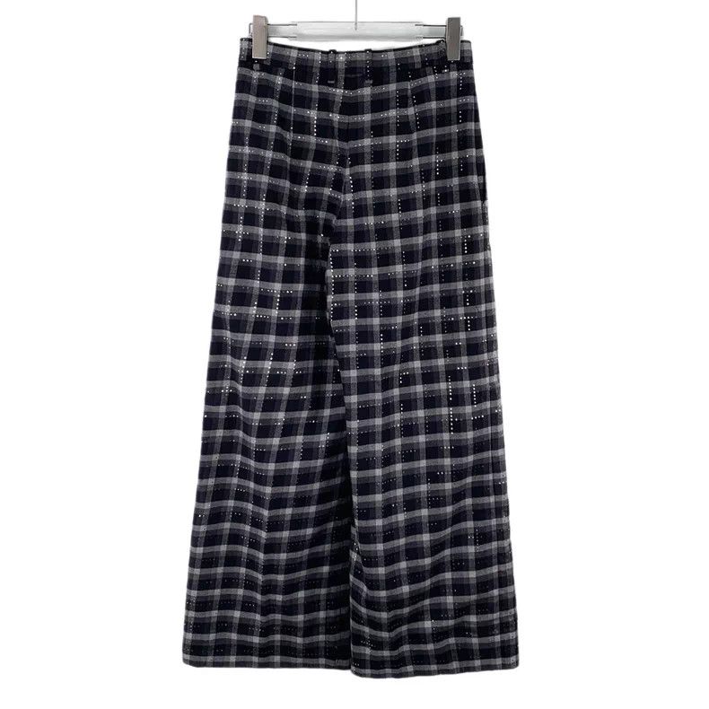 Chanel Chanel Black plaid diamond decoration design cotton casual Size 24" / US 00 / IT 34 - 2 Thumbnail