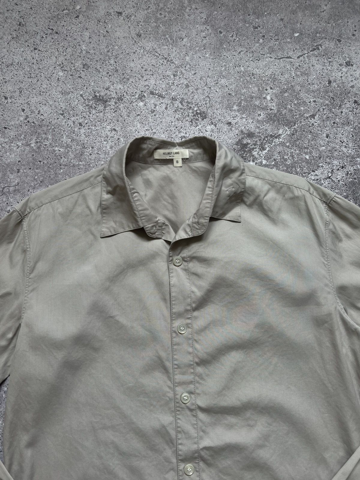 Helmut Lang Helmut Lang Cotton Shirt Button Up Long Sleeve Beige Size US S / EU 44-46 / 1 - 4 Thumbnail