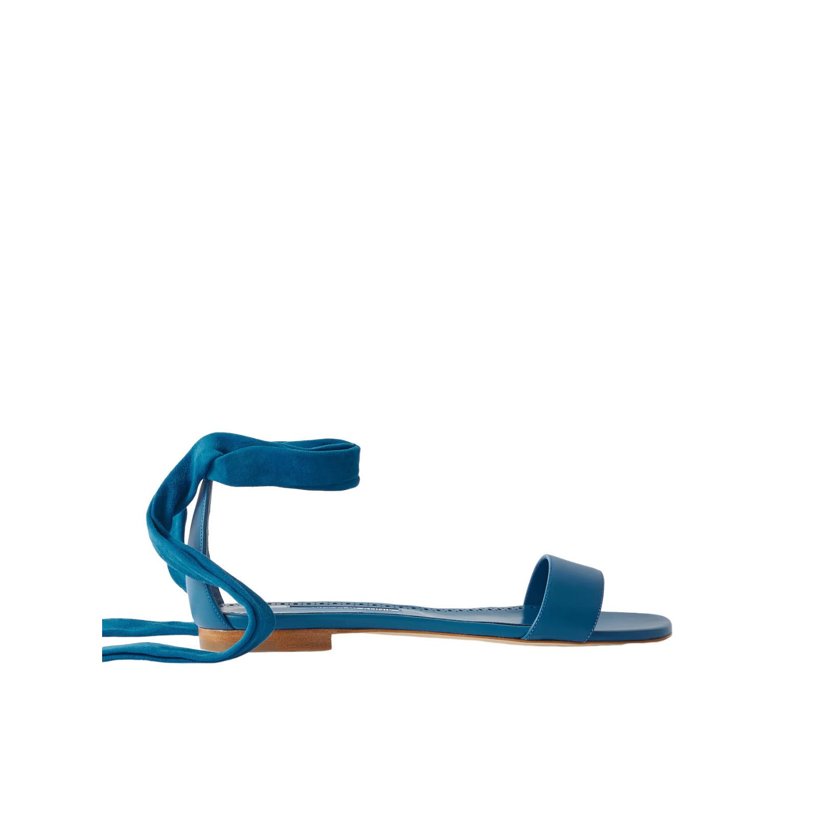 MANOLO BLAHNIK Chastanaflat Blue Sandals New & Authentic (Wo