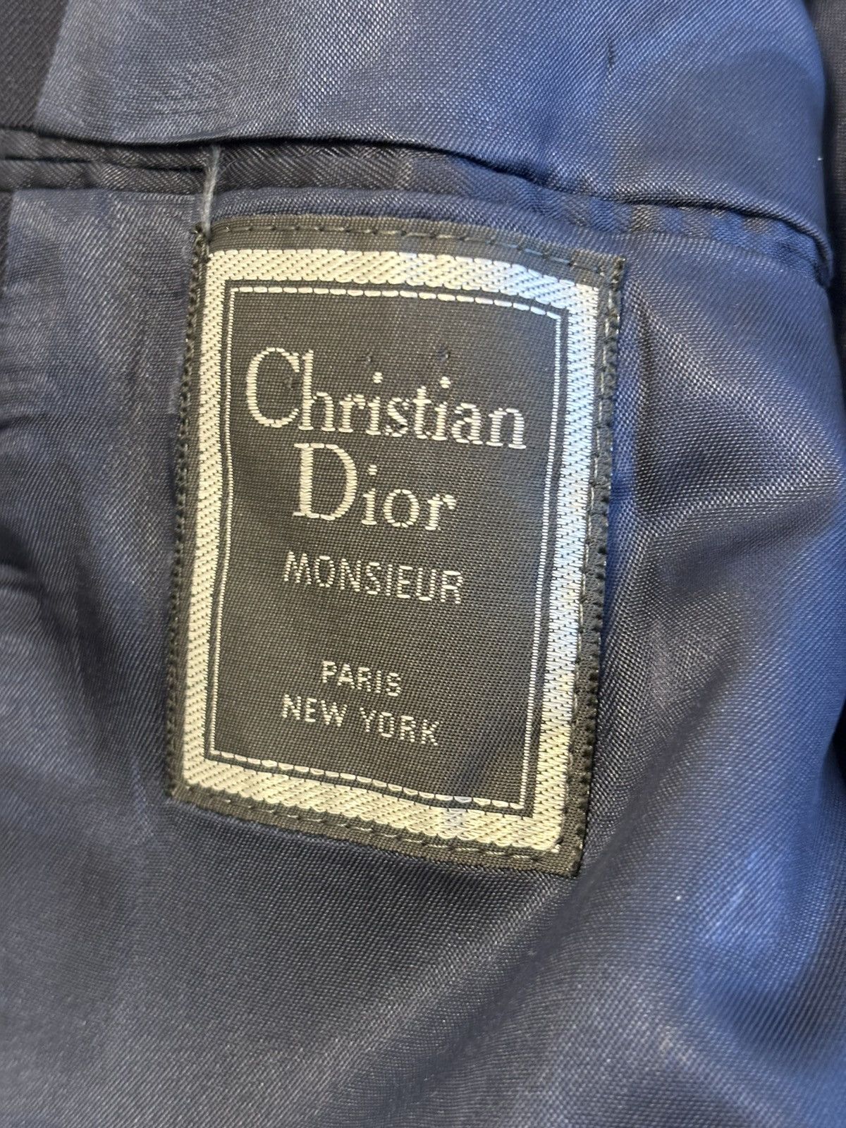 Christian Dior Monsieur × Designer × Vintage Vintage Christian Dior Gold Button Navy Blue Blazer Mens 42R Size 42R - 9 Thumbnail