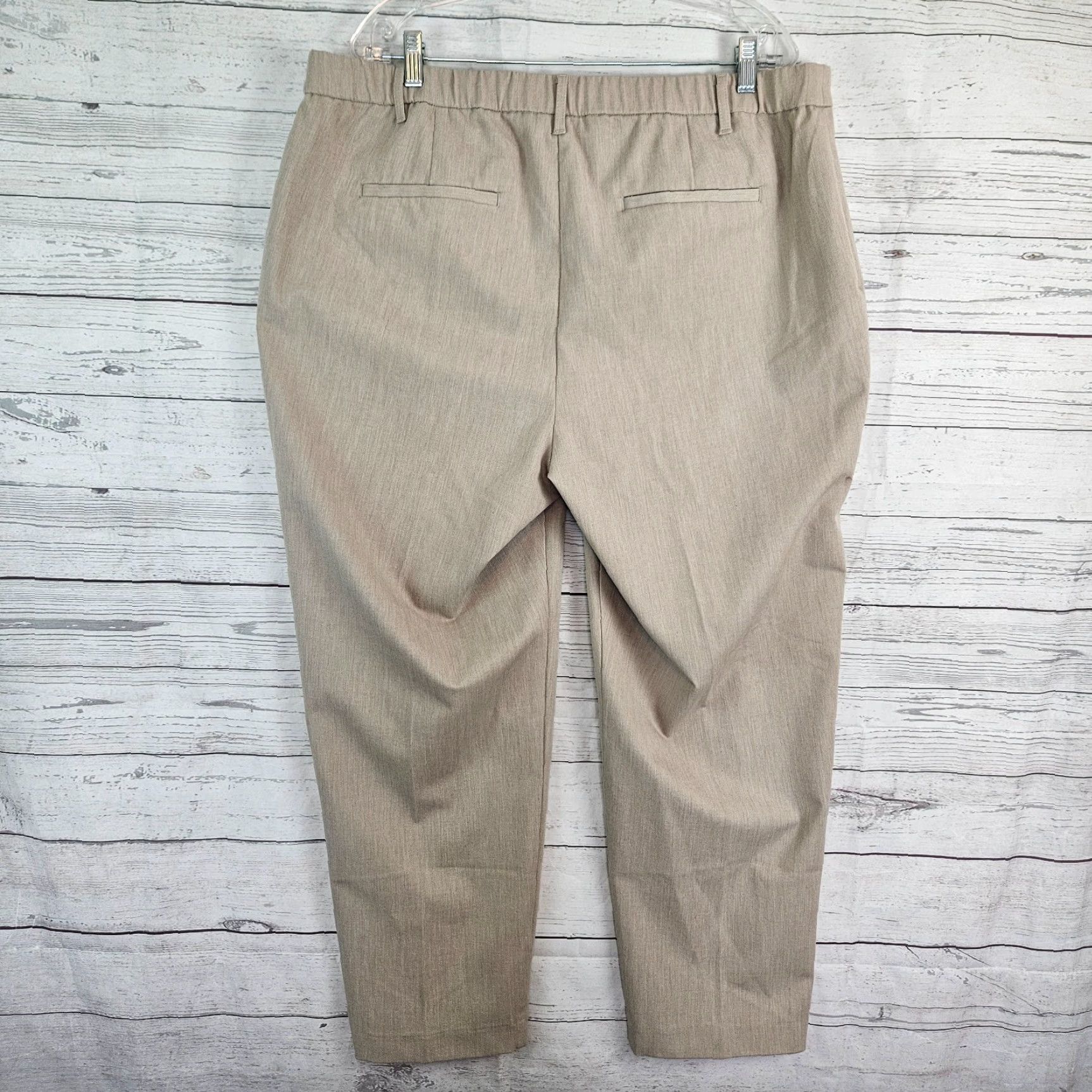 J. Jill VINTAGE? No — J. Jill Womens Essential Stretch Twill Pants Sz 20 Flax Heather High Rise Pants Plus 20 Beige 28in Inseam Womens Size 42" / US 20 - 3 Thumbnail